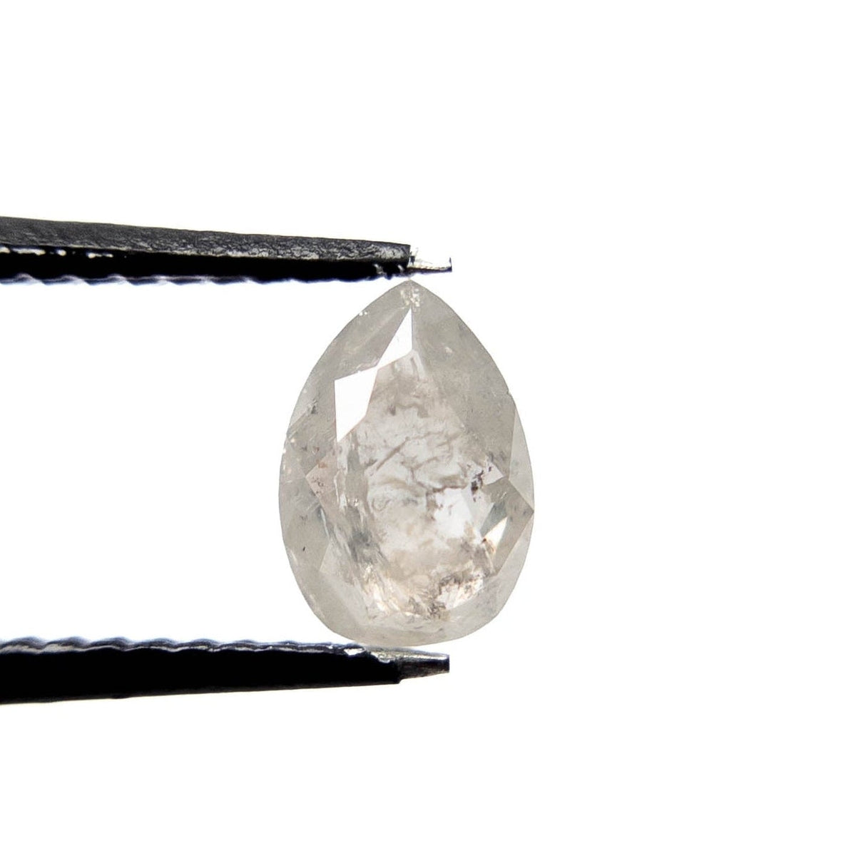 .65 Carat Icy Salt and Pepper Rose Cut Pear Diamond