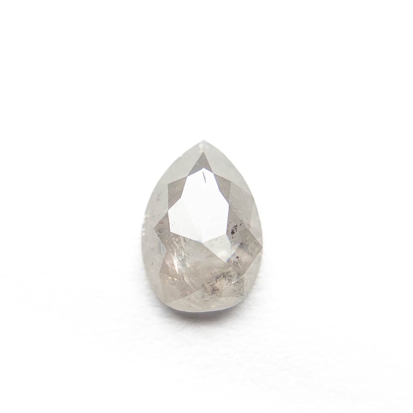 .65 Carat Icy Salt and Pepper Rose Cut Pear Diamond