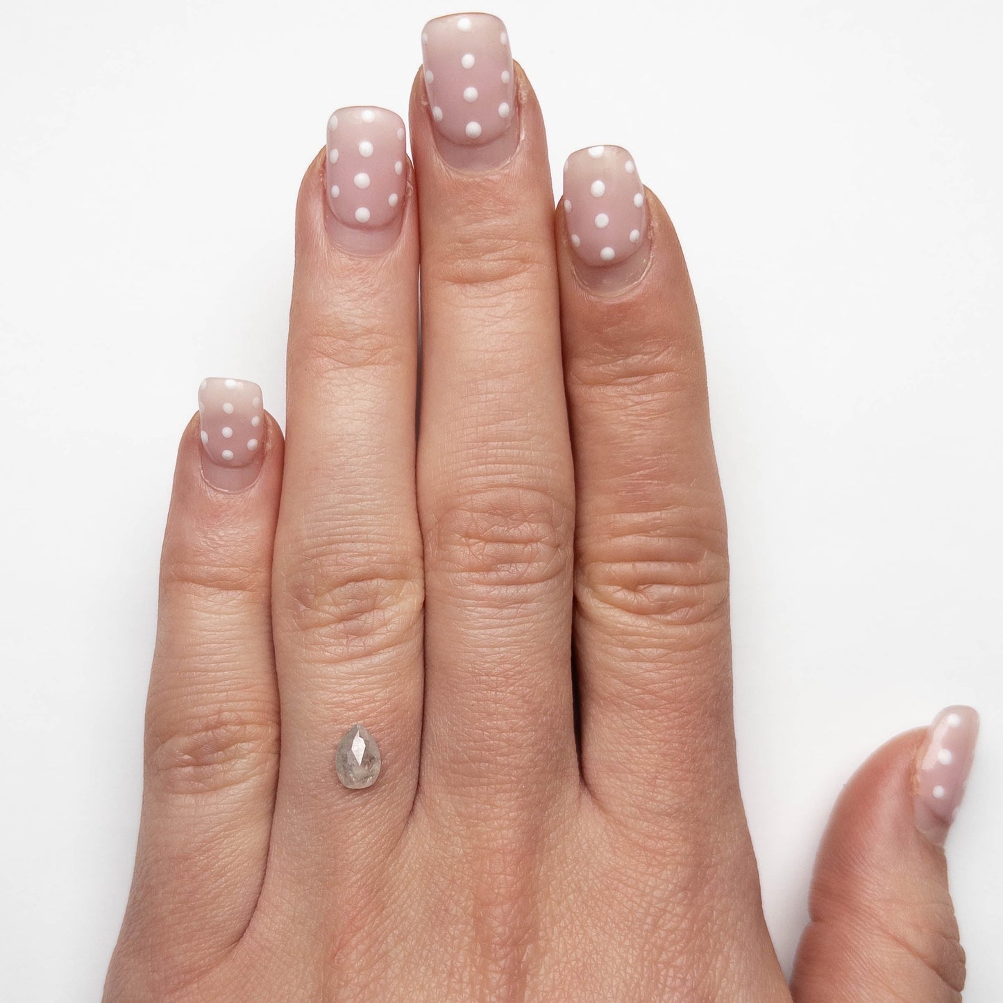 .65 Carat Icy Salt and Pepper Rose Cut Pear Diamond