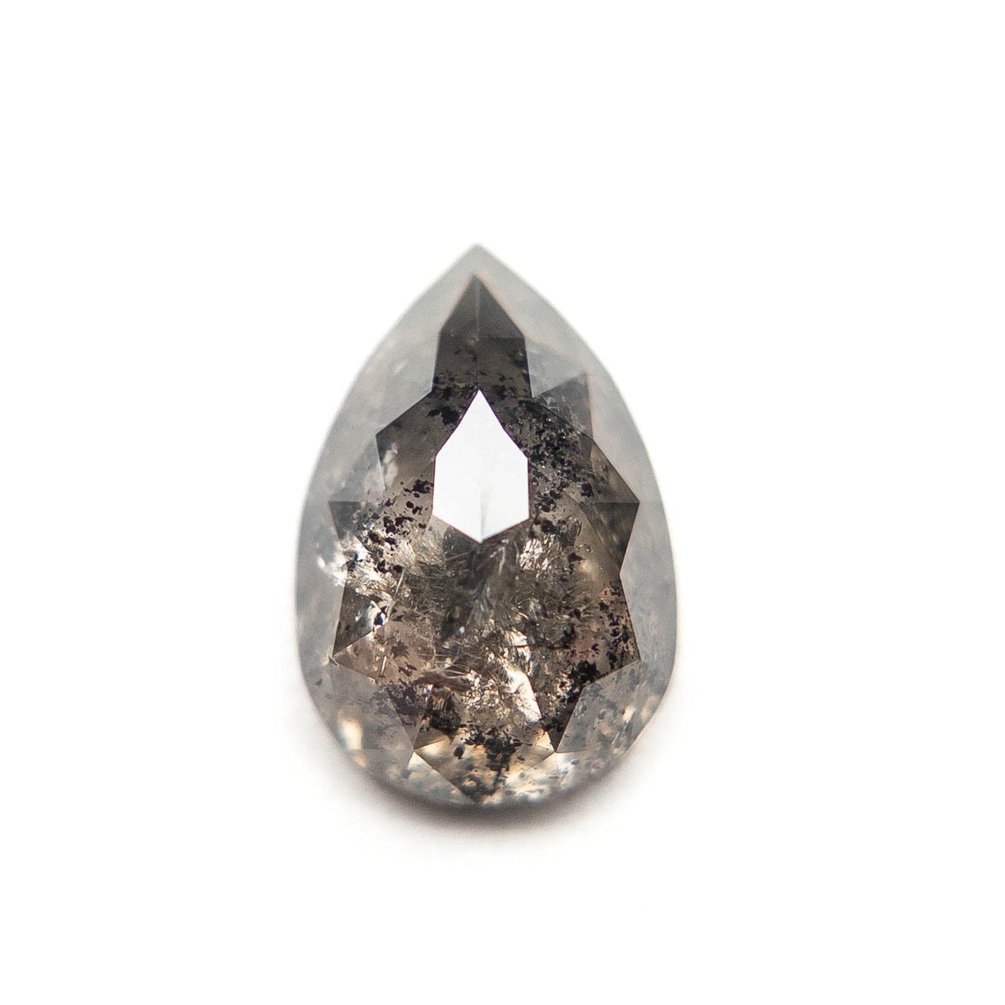 2 Carat Salt and Pepper Rose Cut Pear Diamond