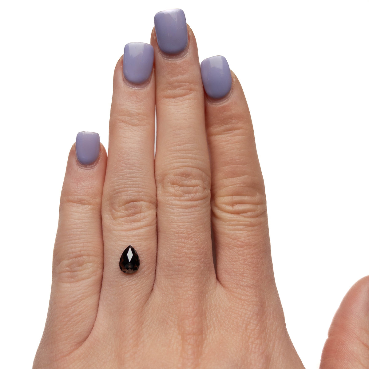 1.04 Carat Black Rose Cut Pear Diamond