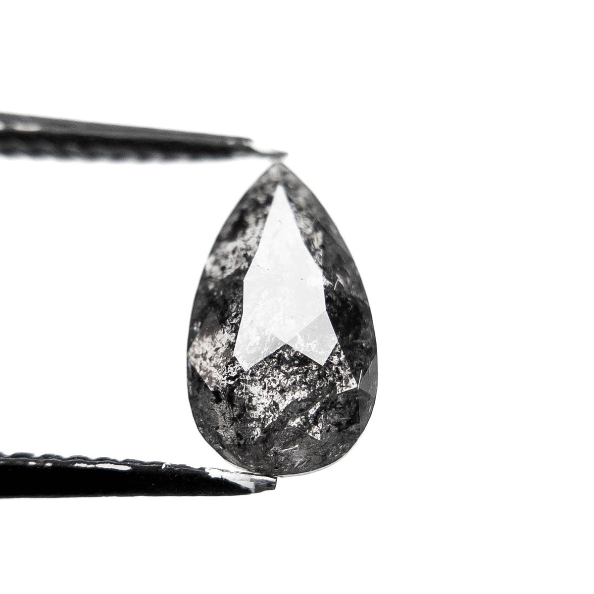 1.04 Carat Black Rose Cut Pear Diamond