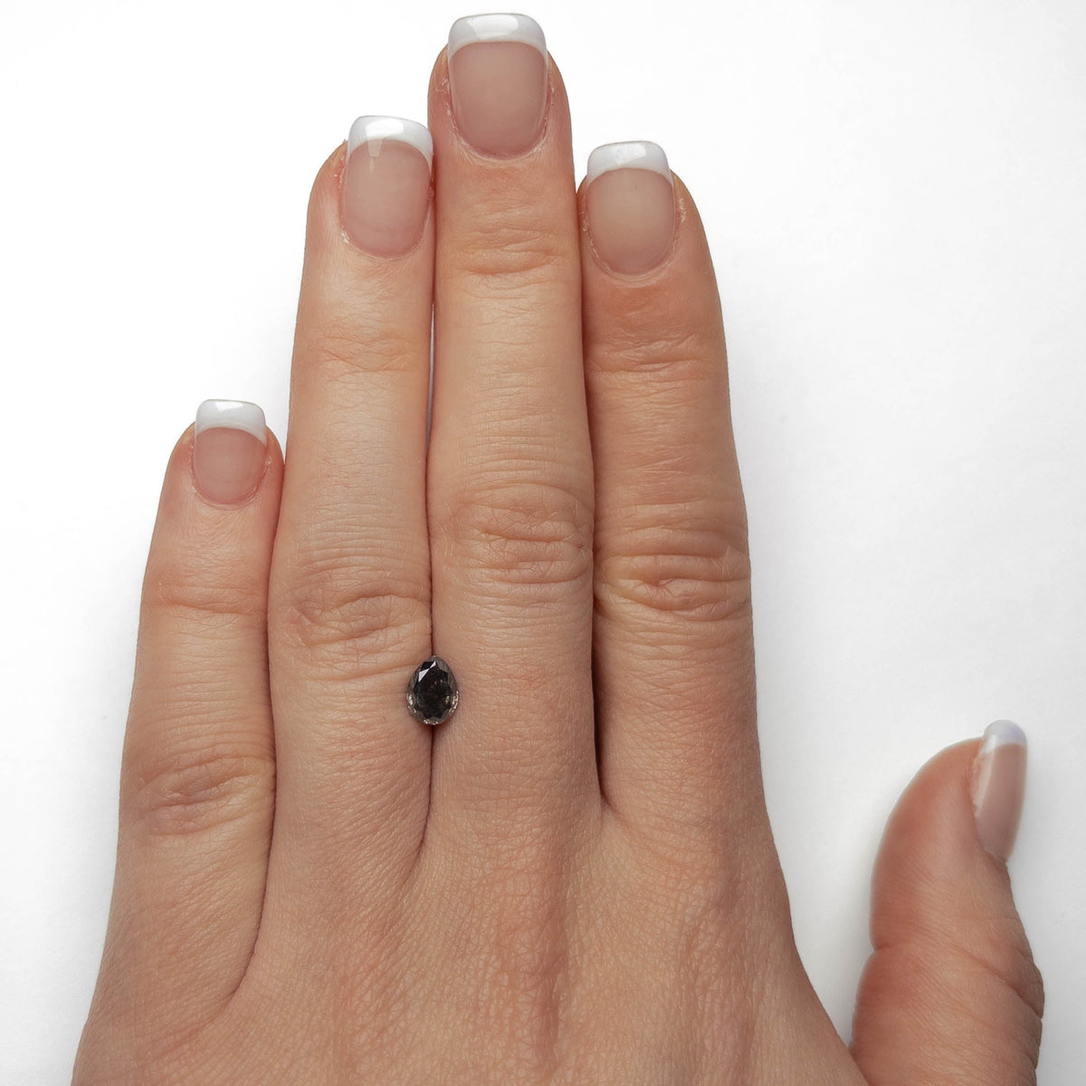 1.09 Carat Salt and Pepper Double Cut Pear Diamond