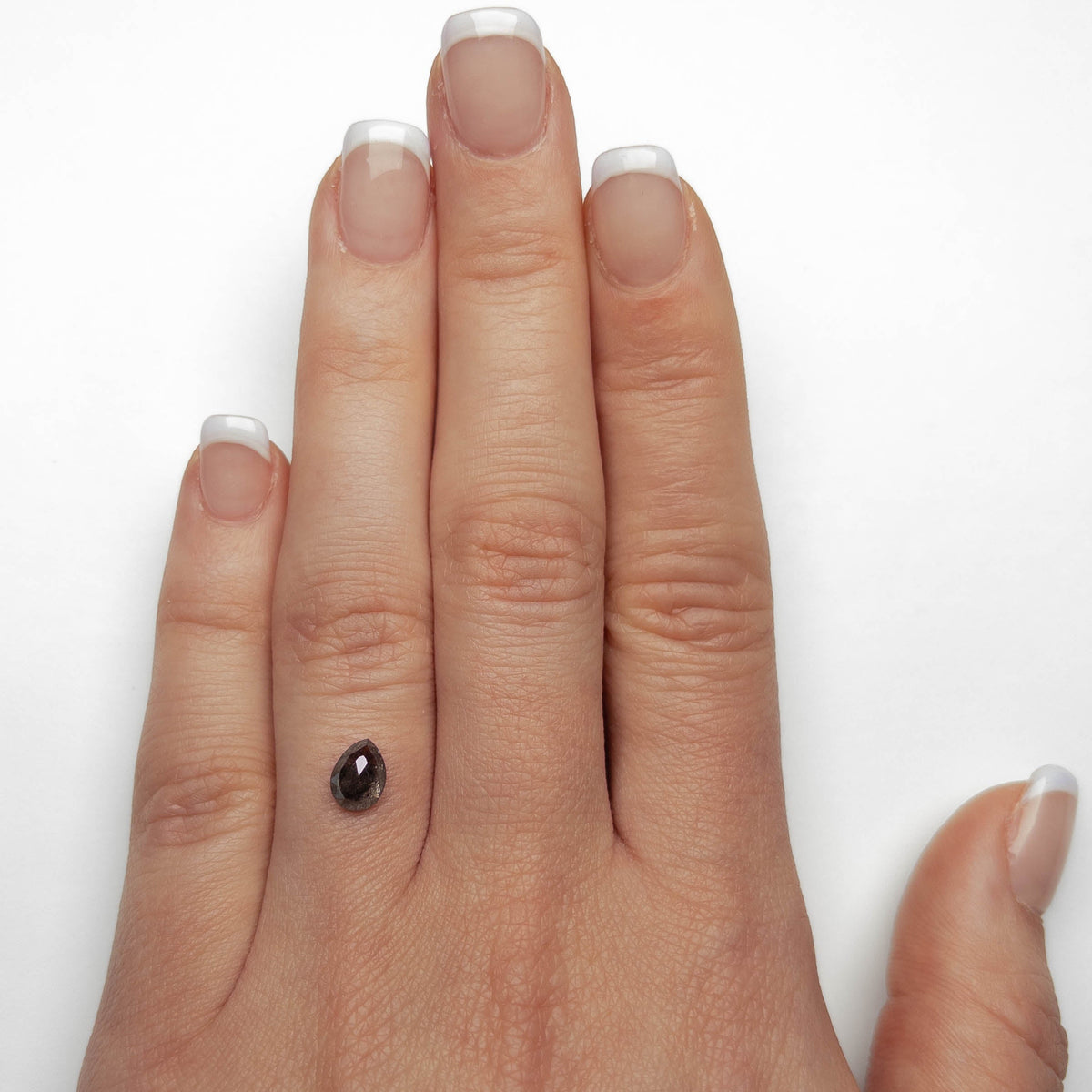 1.09 Carat Salt and Pepper Double Cut Pear Diamond