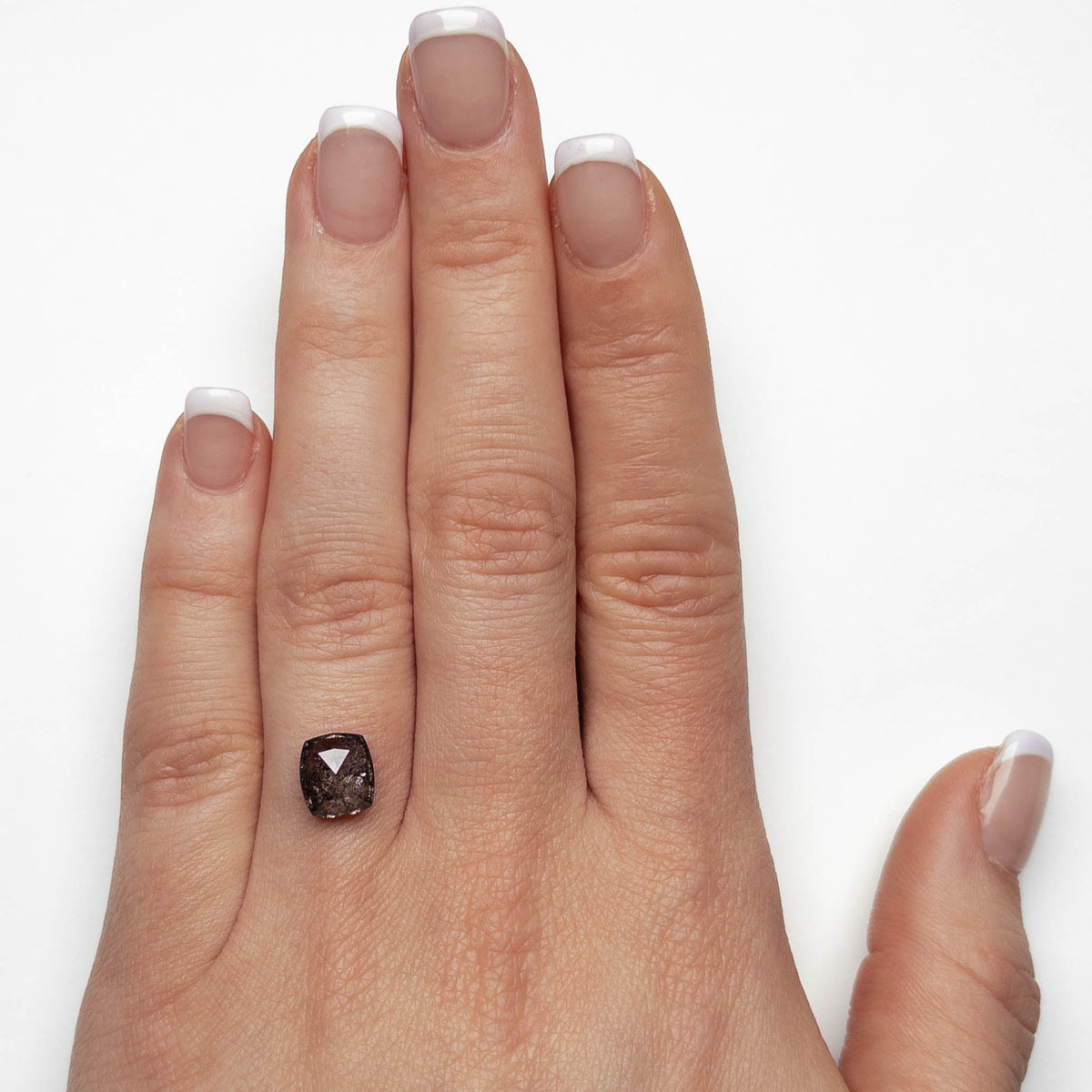 2.43 Carat Black Salt and Pepper Double Cut Cushion Diamond