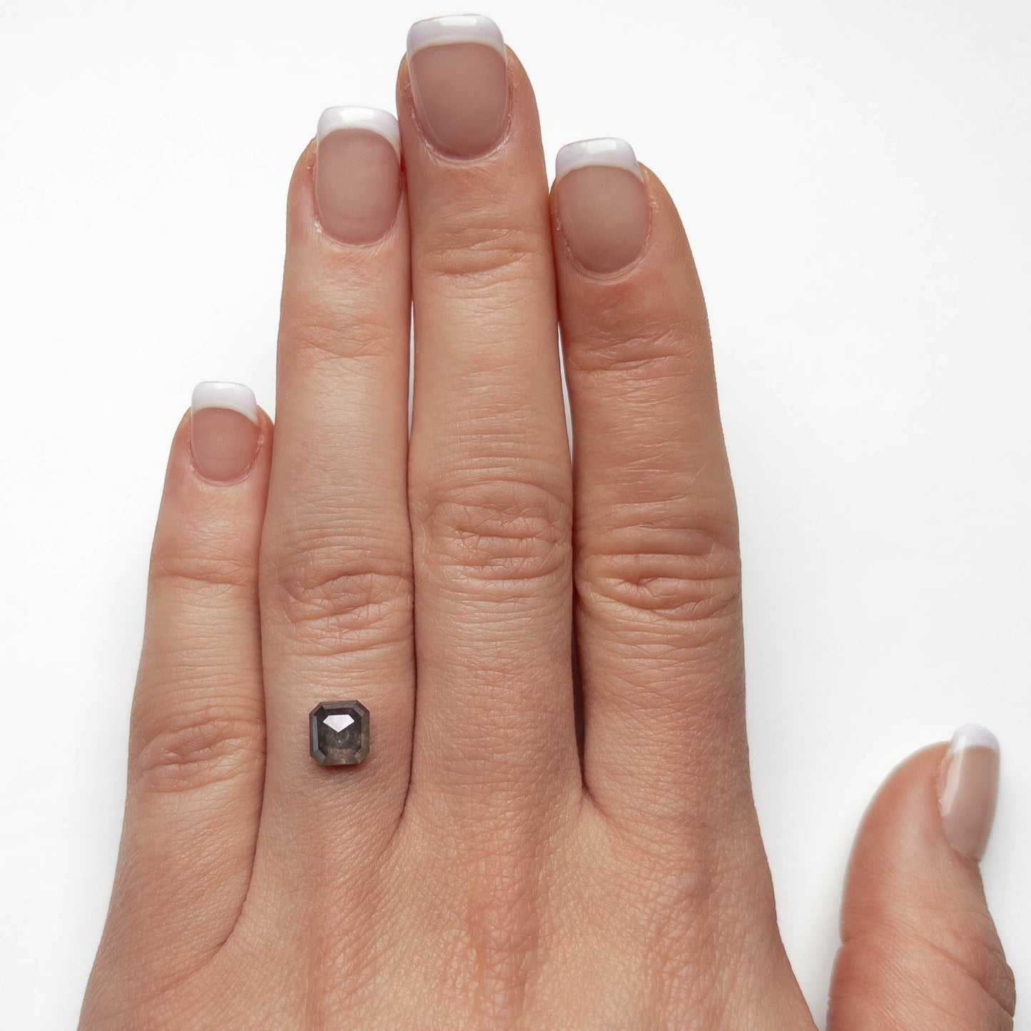 1.82 Carat Icy Salt and Pepper Asscher Rose Cut Diamond