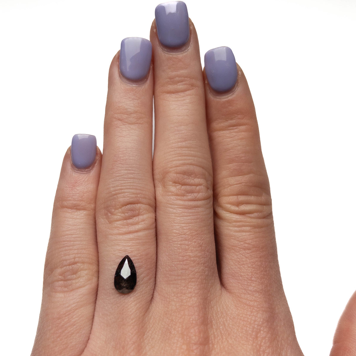 1.04 Carat Black Rose Cut Pear Diamond