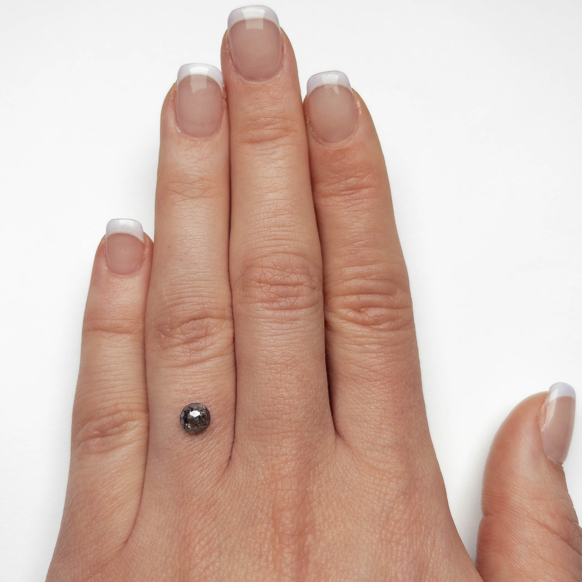 .73 Carat Salt and Pepper Rose Cut Round Diamond