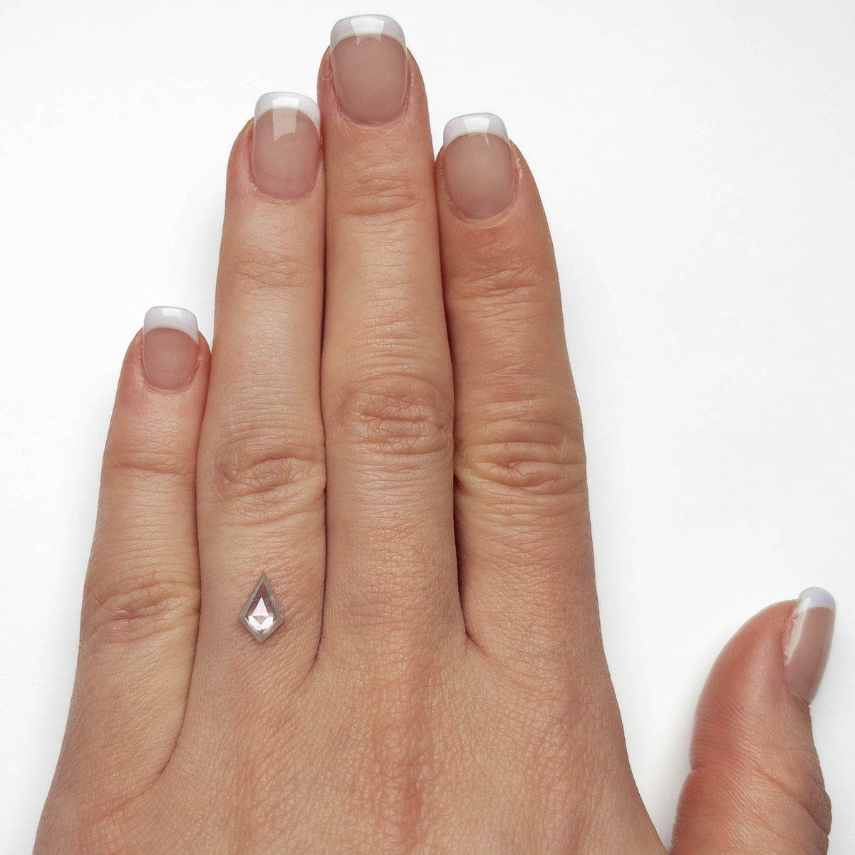 .87 Carat Icy Salt and Pepper Rose Cut Kite Diamond