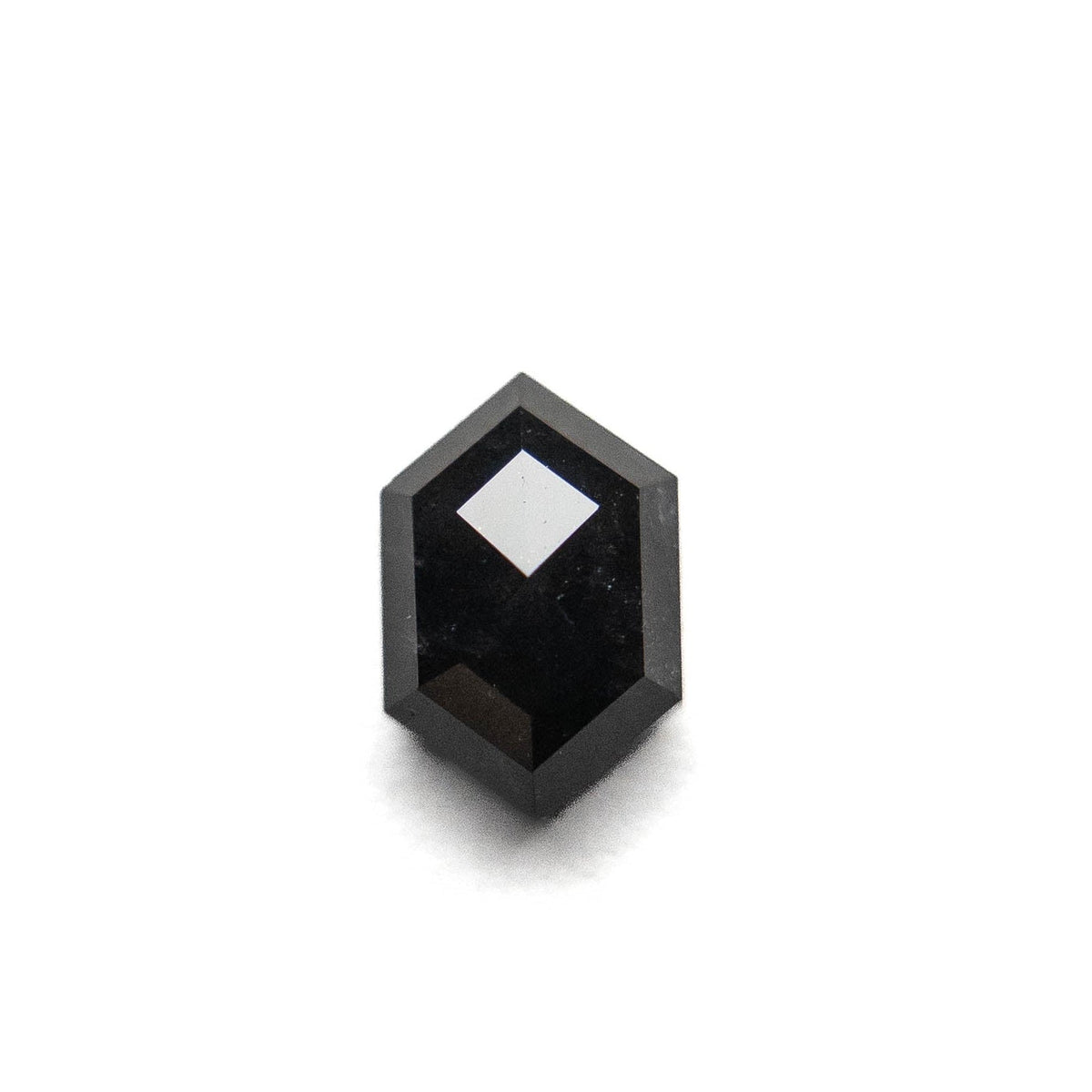 1.51 Carat Black Rose Cut Hexagon Diamond