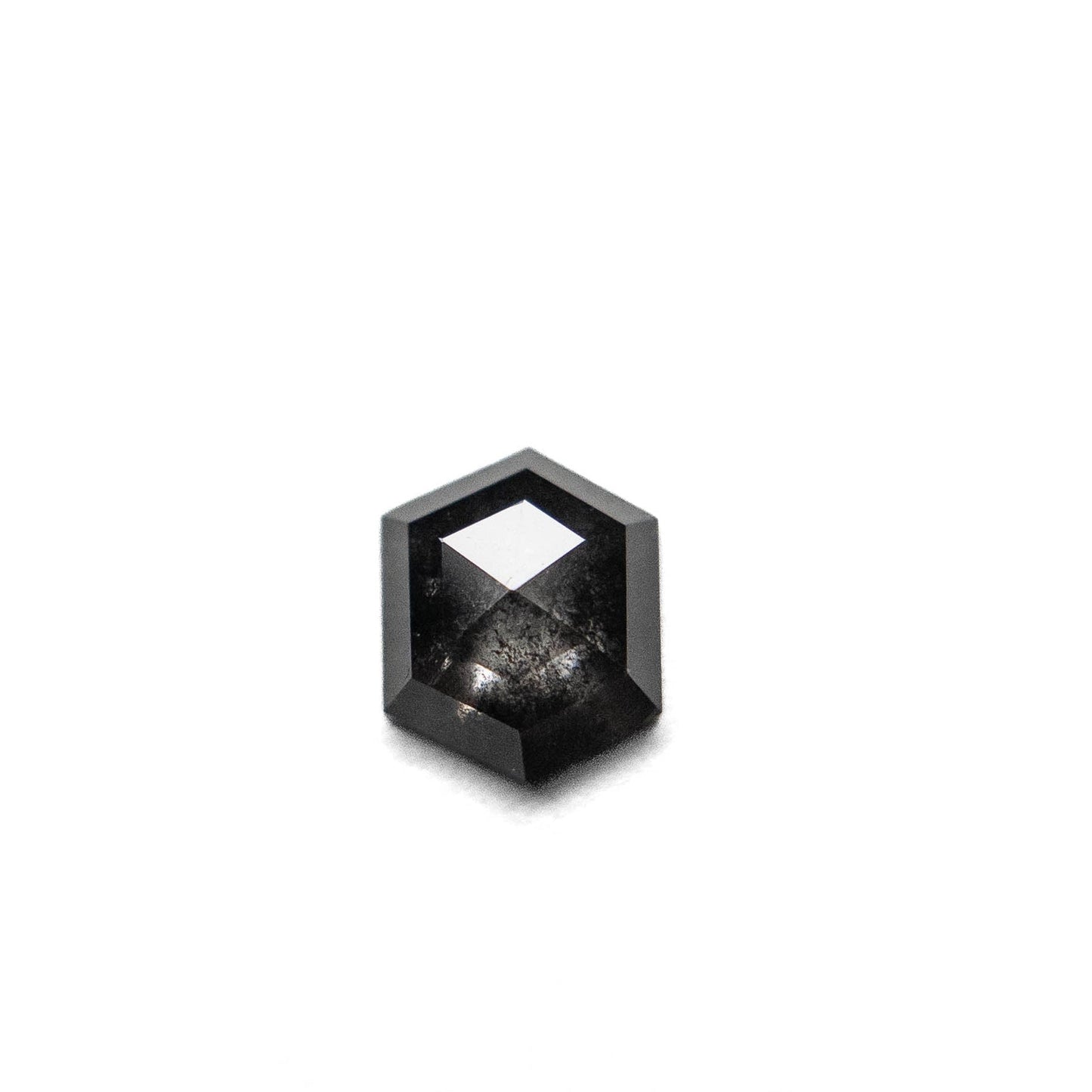 .89 Carat Salt and Pepper Rose Cut Hexagon Diamond