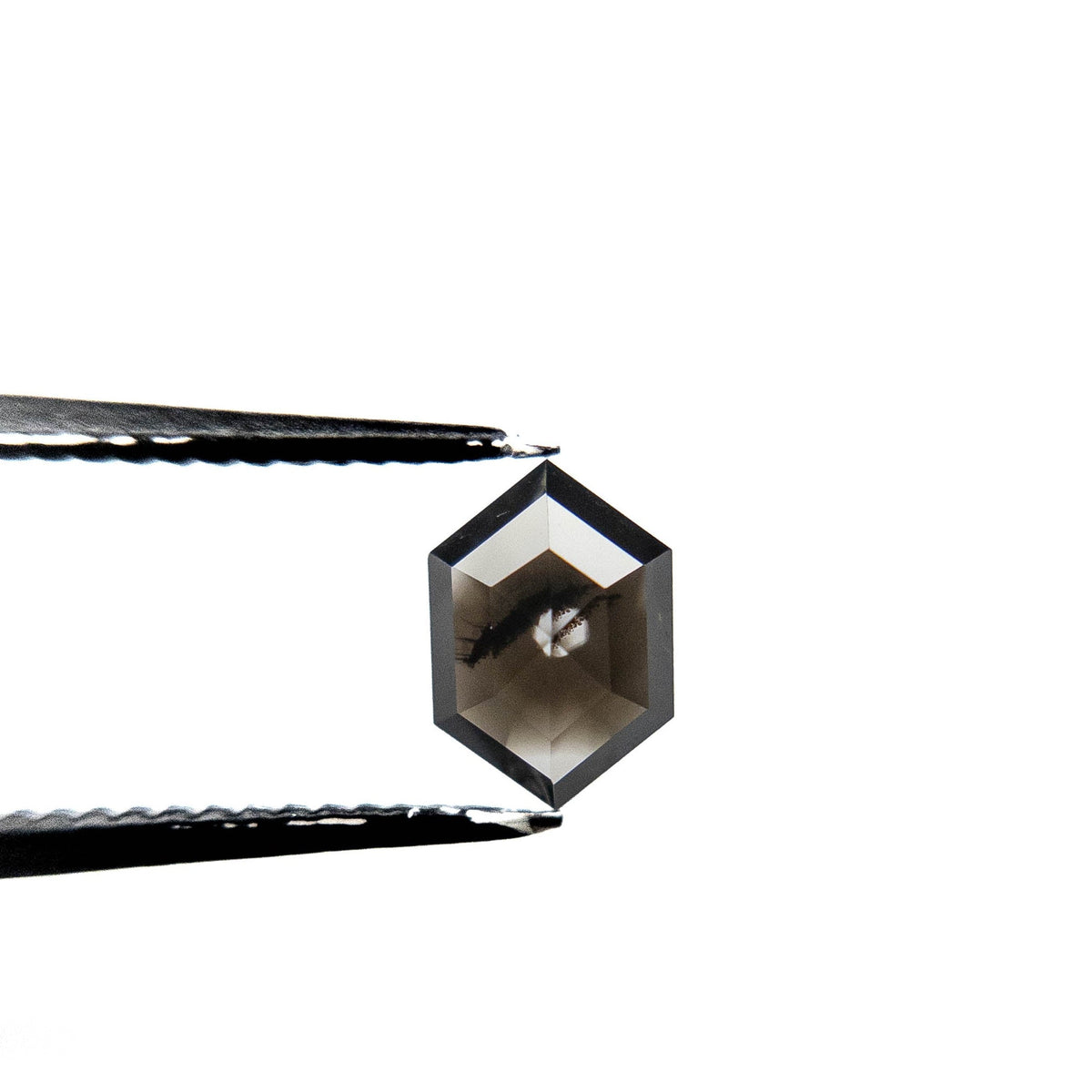.76 Carat Black Rose Cut Hexagon Diamond