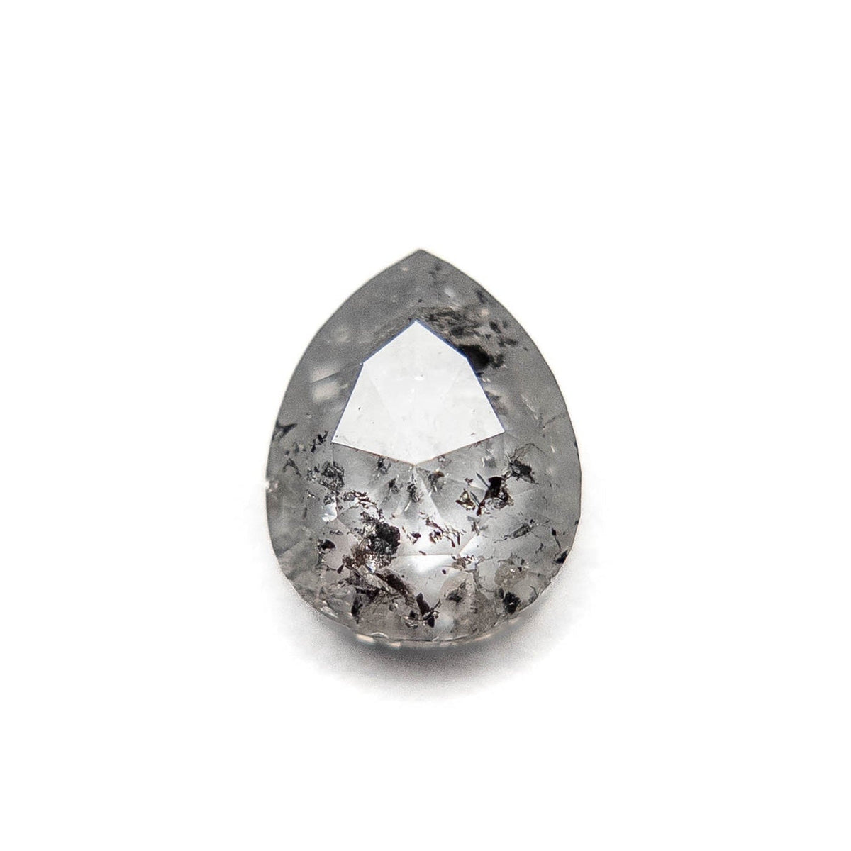 1.15 Carat Salt and Pepper Rose Cut Pear Diamond
