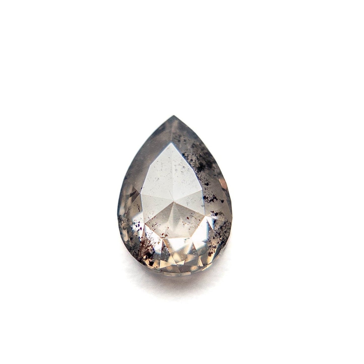 .95 Carat Salt and Pepper Rose Cut Pear Diamond
