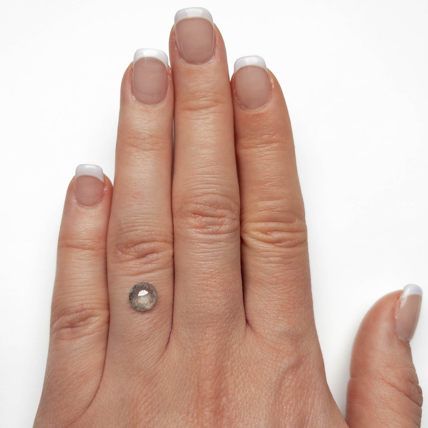 1.11 Carat Salt and Pepper Rose Cut Round Diamond