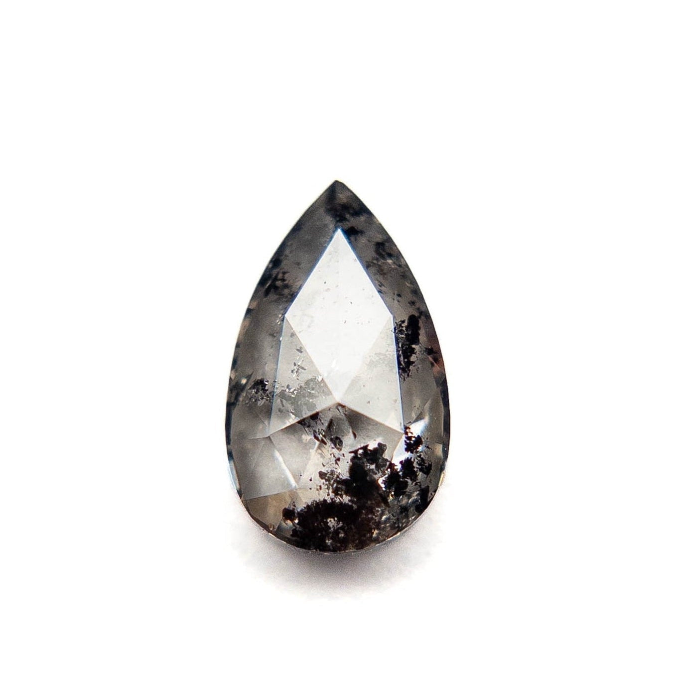 1.02 Carat Salt and Pepper Rose Cut Pear Diamond