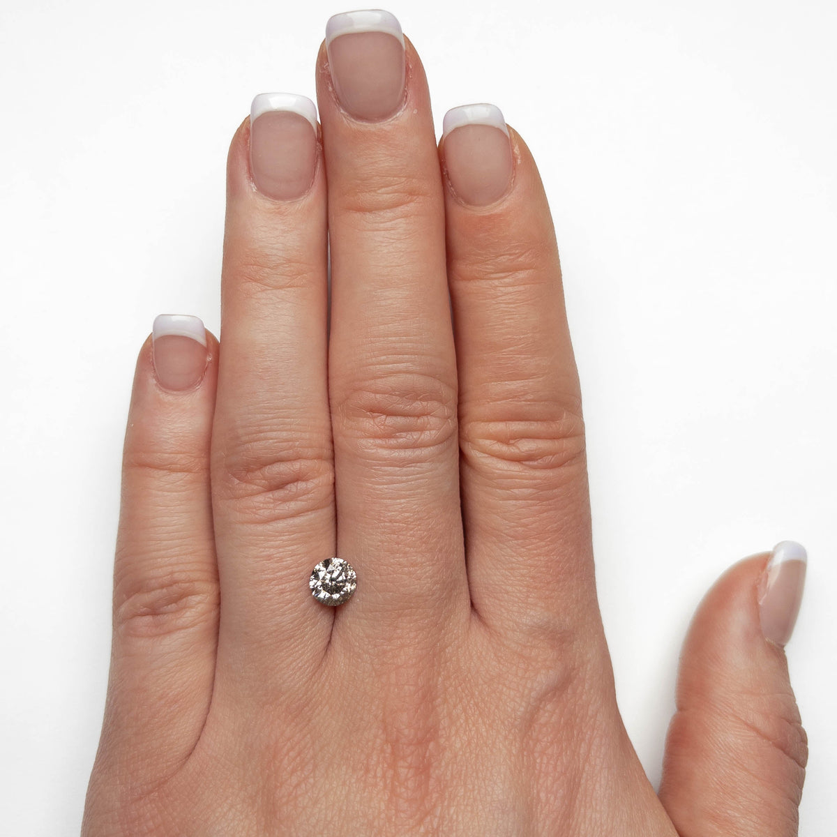 1.07 Carat Salt and Pepper Brilliant Cut Round Diamond