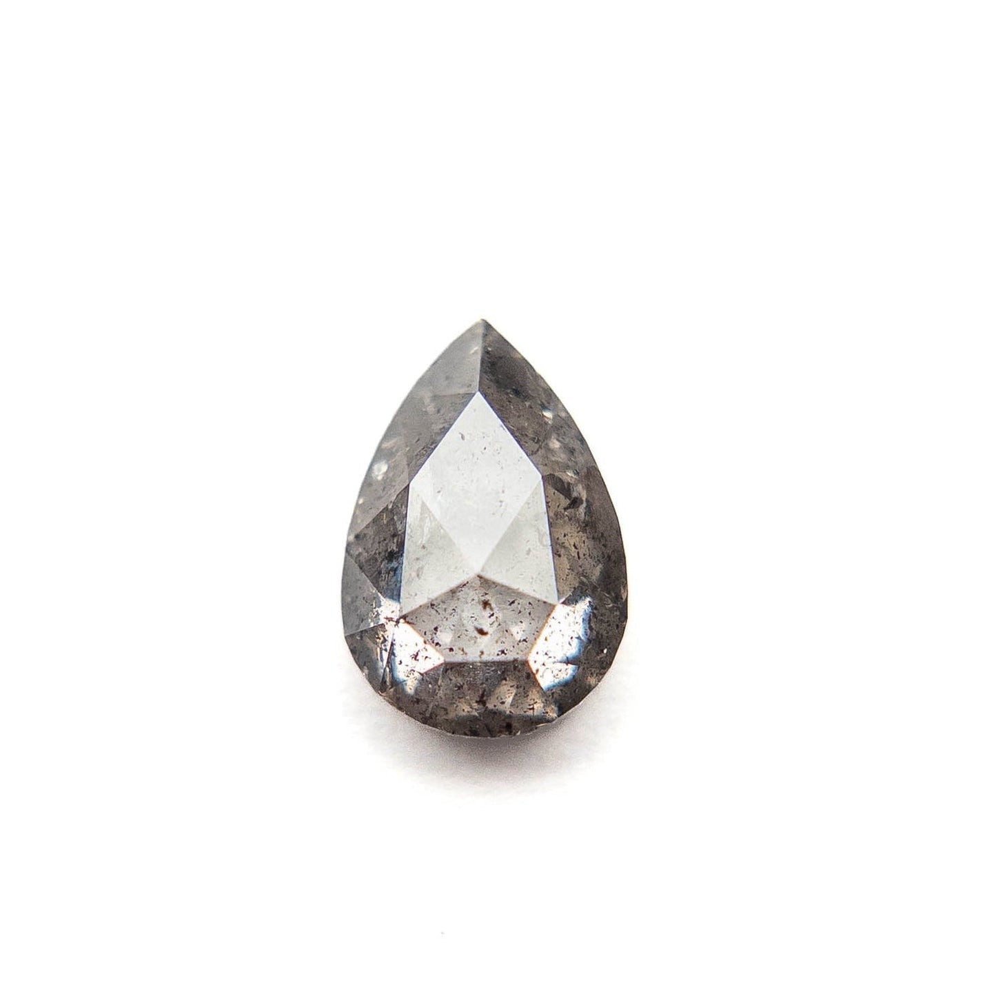 .98 Carat Salt and Pepper Rose Cut Pear Diamond