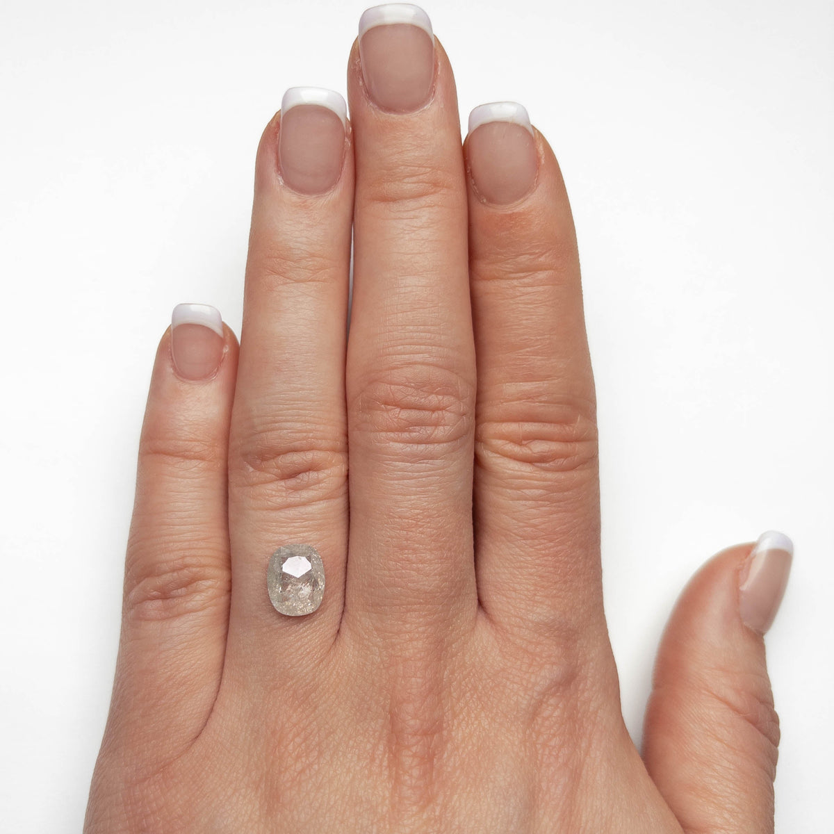 2.37 Carat Icy White Rose Cut Cushion Diamond