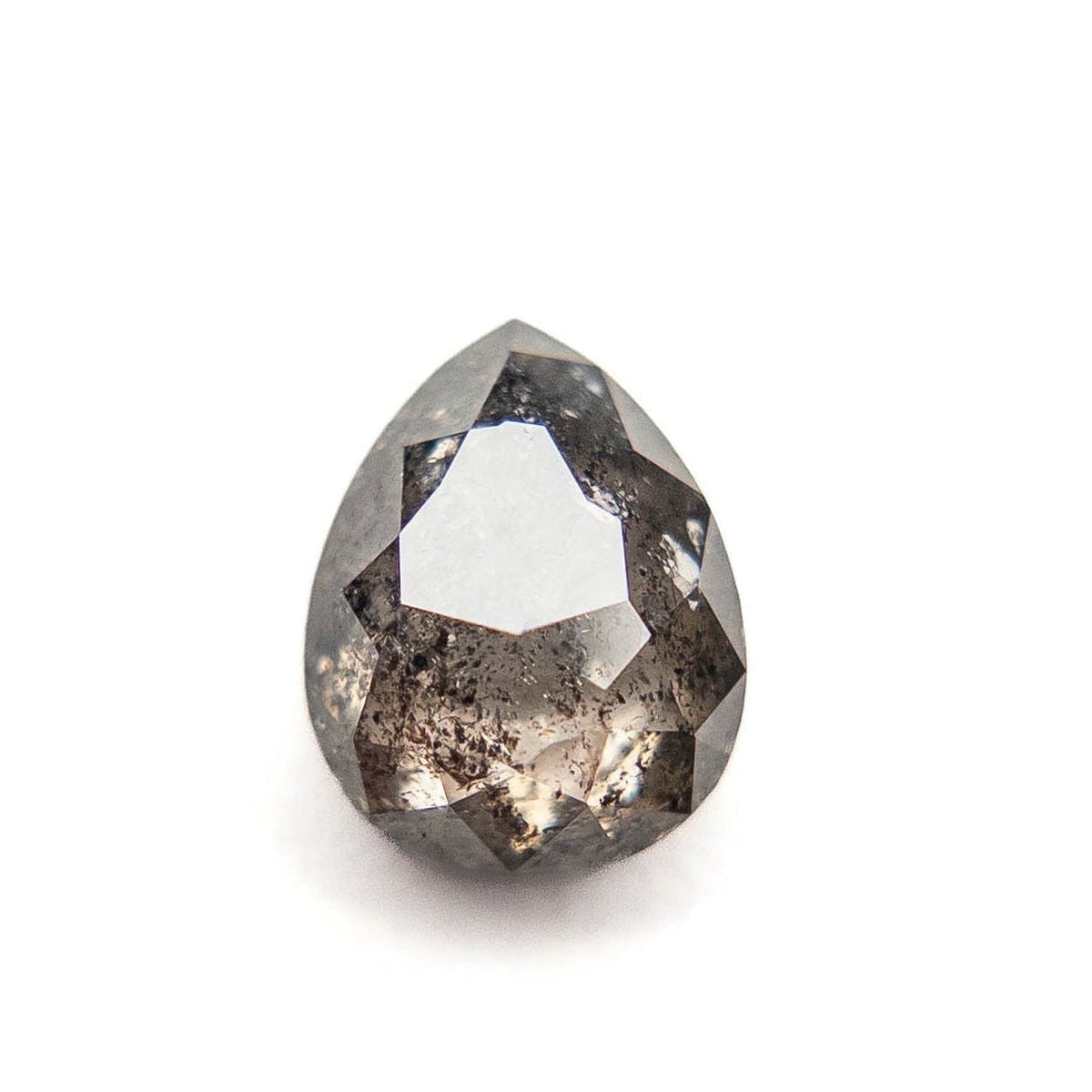 1.40 Carat Salt and Pepper Rose Cut Pear Diamond