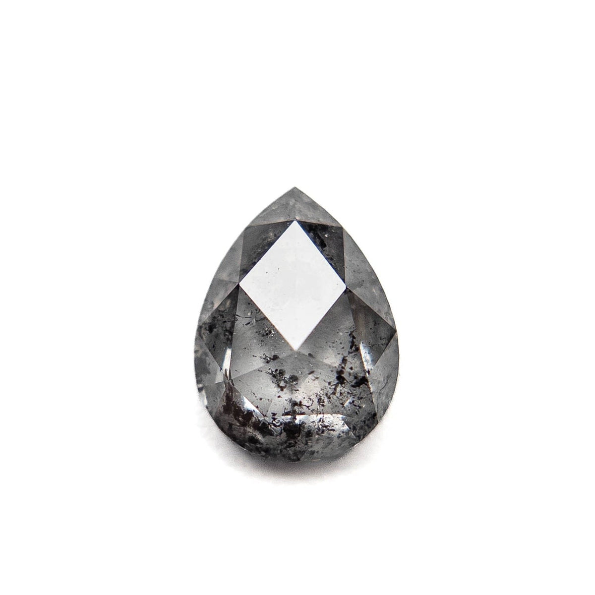 1.06 Carat Salt and Pepper Rose Cut Pear Diamond