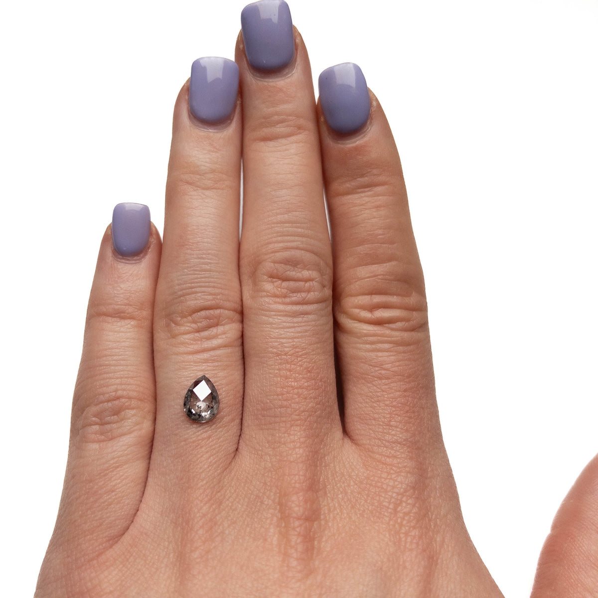 1.06 Carat Salt and Pepper Rose Cut Pear Diamond