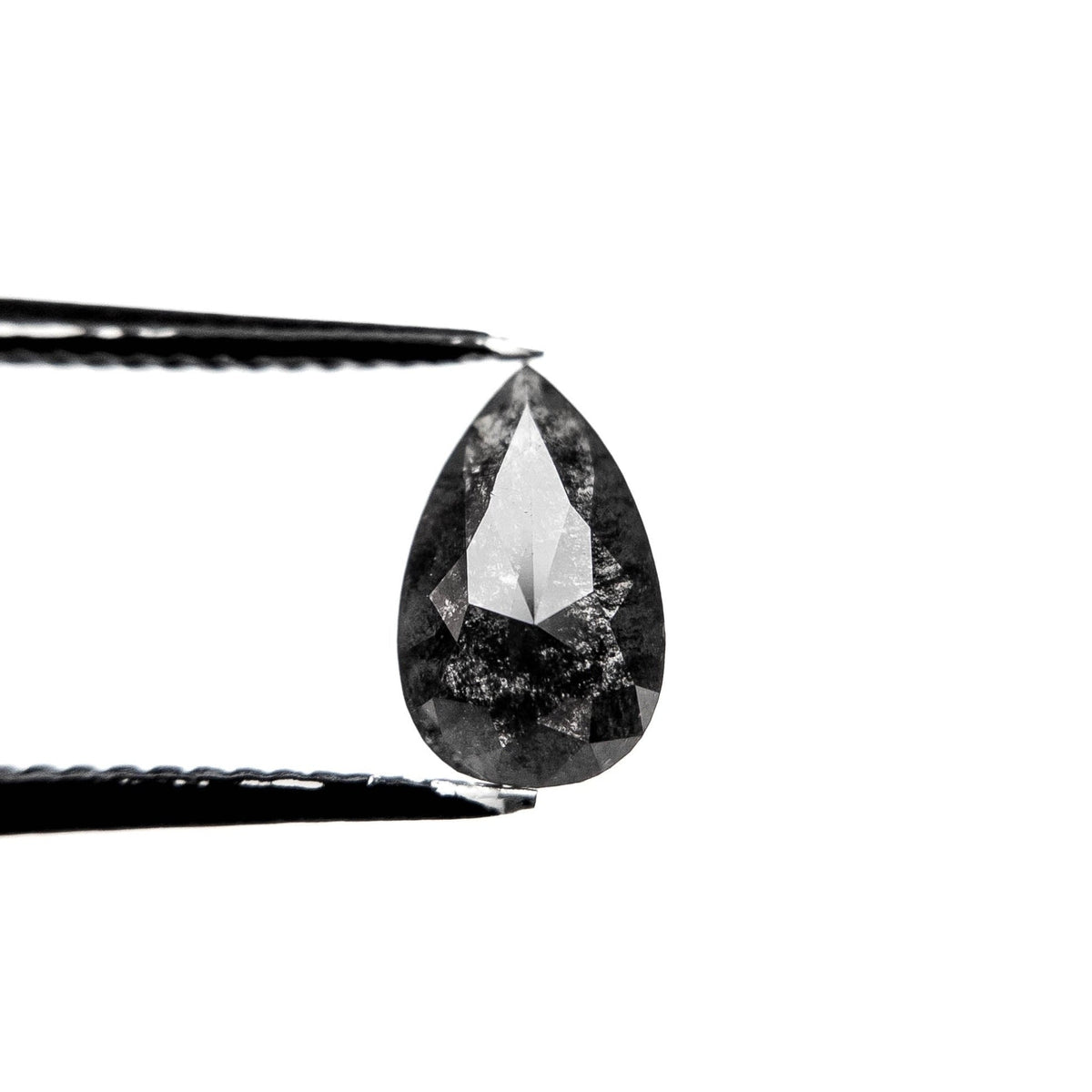 .99 Carat Black Rose Cut Pear Diamond