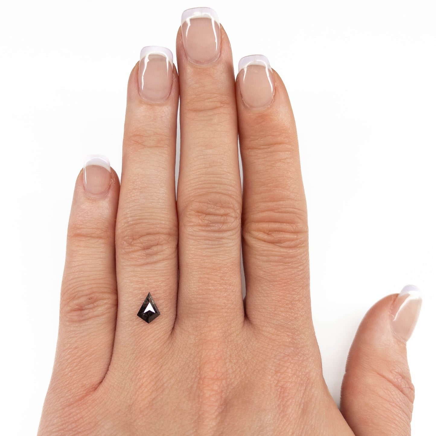 .69 Carat Salt and Pepper Rose Cut Kite Diamond