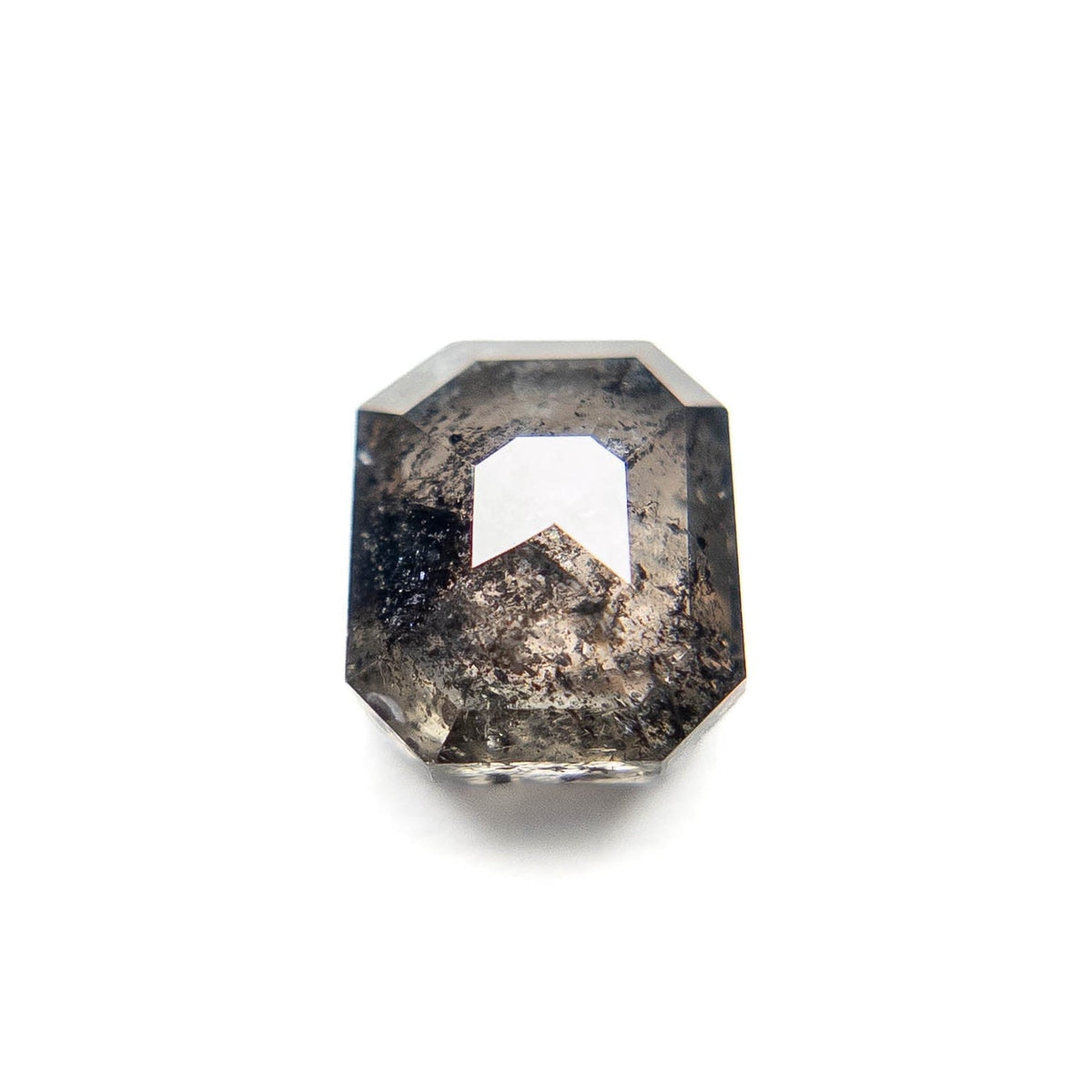 2.04 Carat Salt and Pepper Rose Cut Asscher Diamond