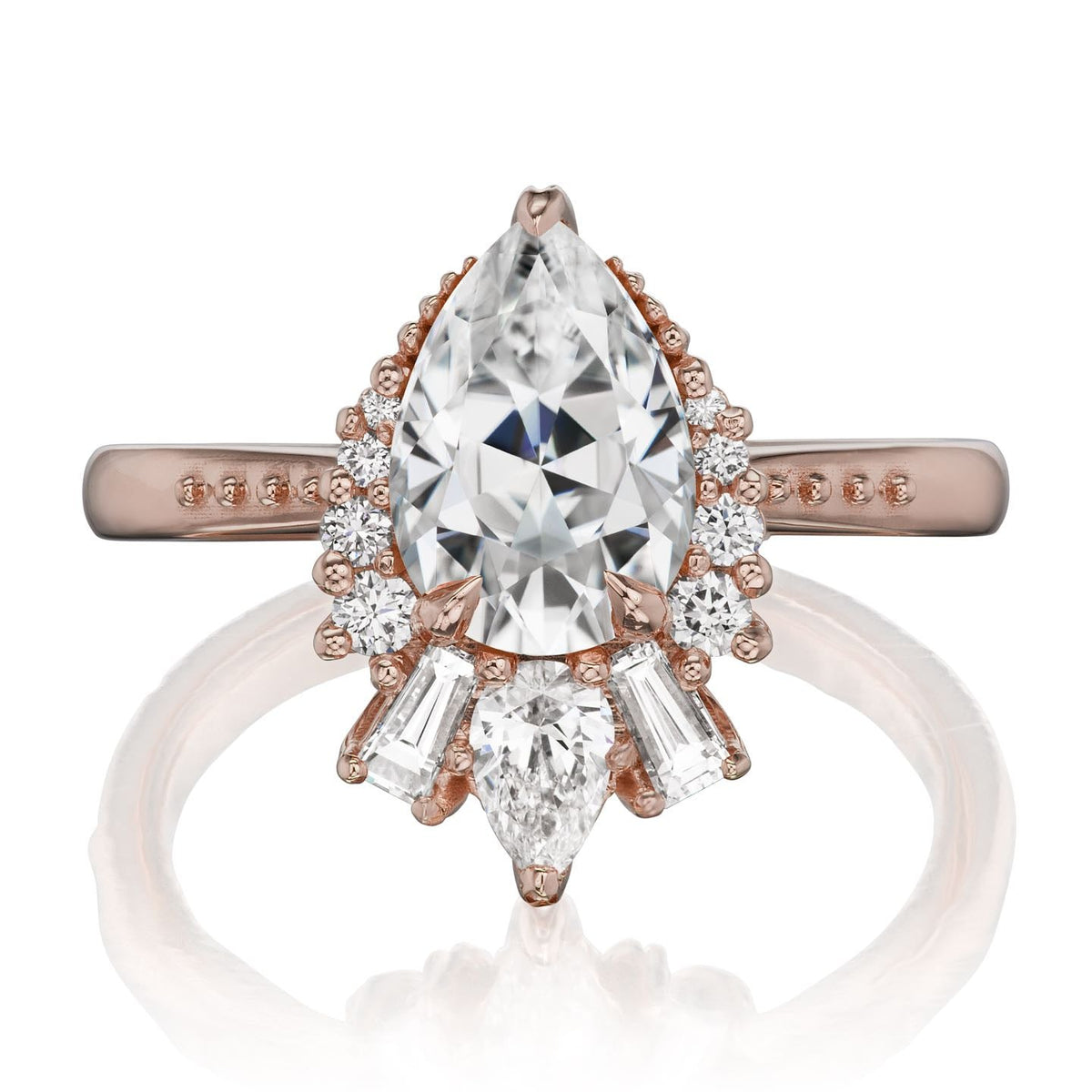 ・ARTEMIS・Pear Moissanite Center, Diamond Accents (1.81ctw+)