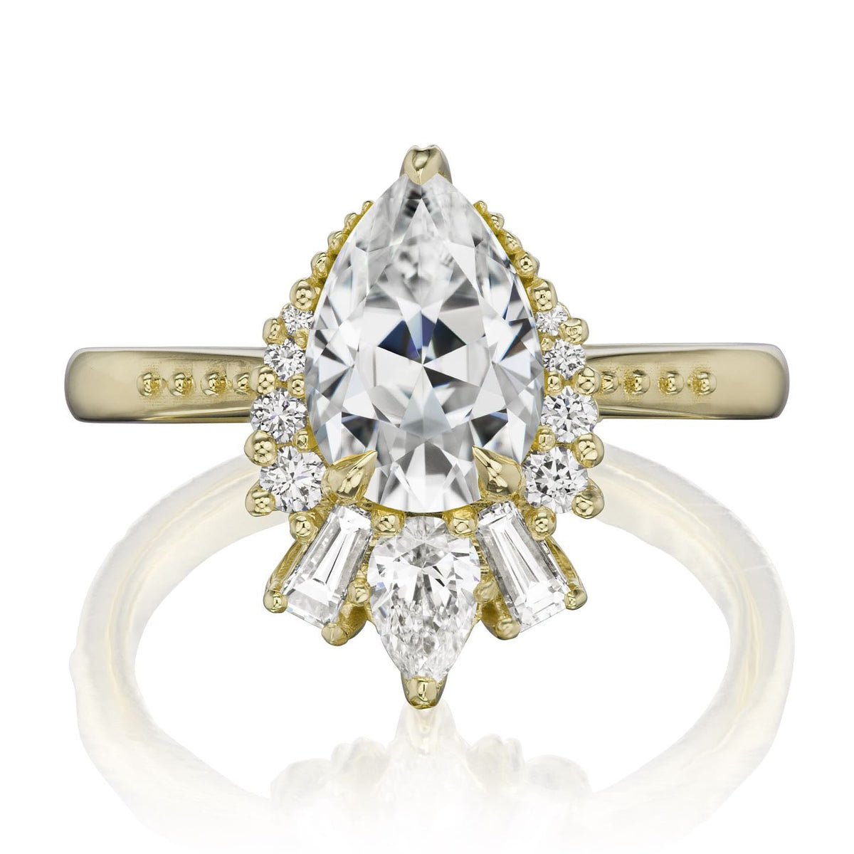 ・ARTEMIS・Pear Moissanite Center, Diamond Accents (1.81ctw+)