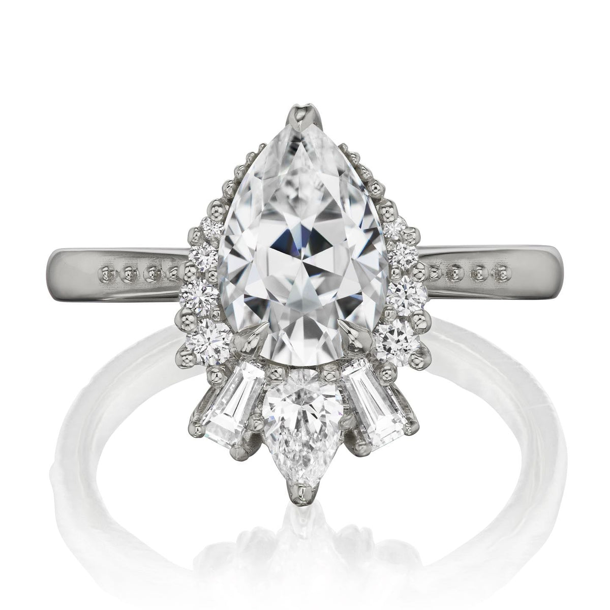 ・ARTEMIS・Pear Moissanite Center, Diamond Accents (1.81ctw+)