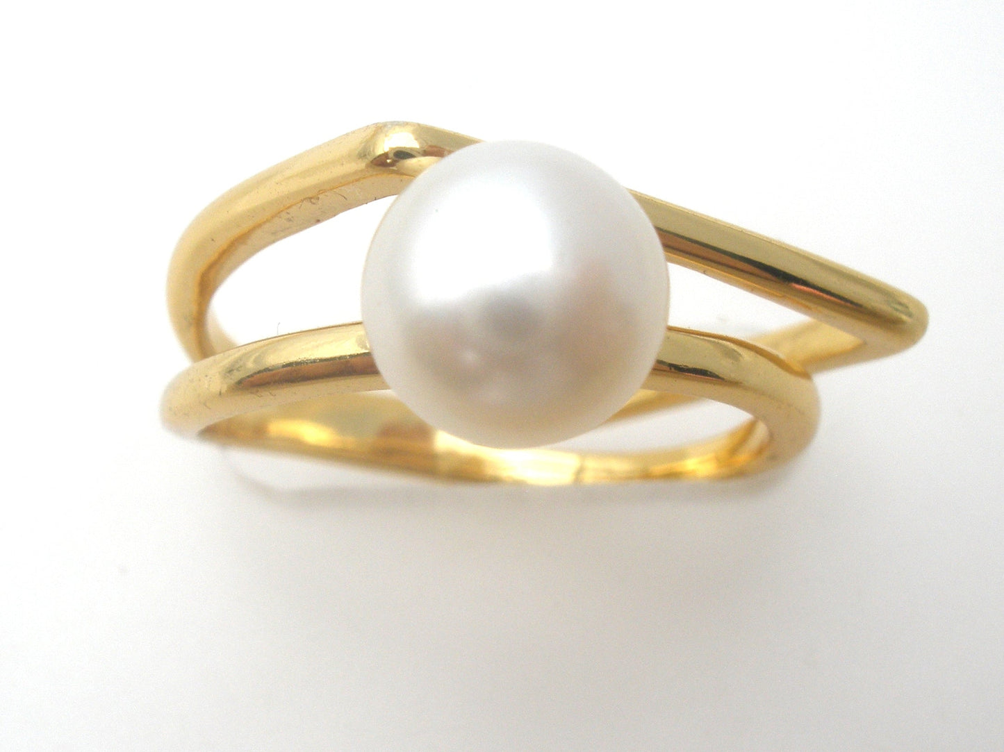 Abstract Pearl Vermeil 925 Size 5