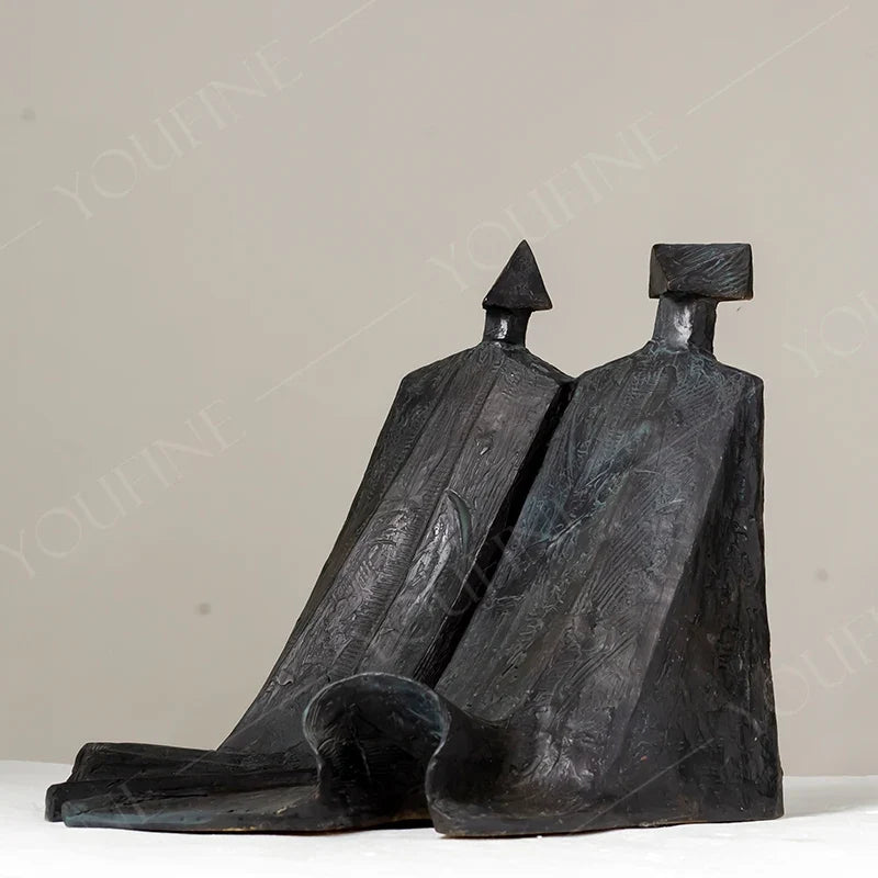 Abstract Cloaked Figures Bronze Sculpture