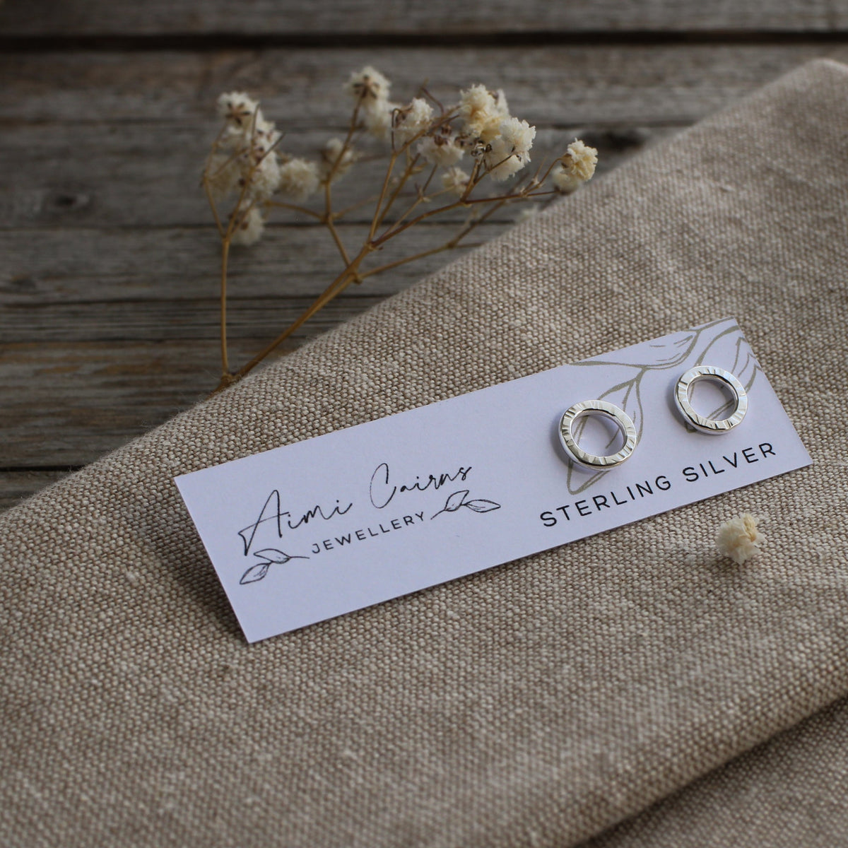 Silver Links Stud Earrings