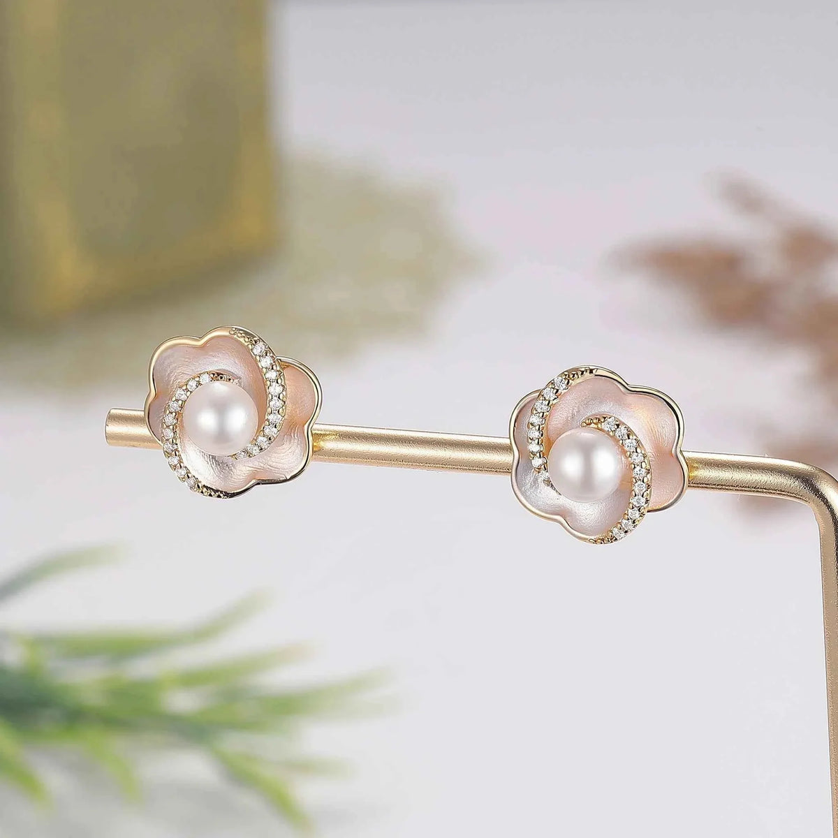 Akoya Pearl Flora Earrings Anniversary Gift for Her