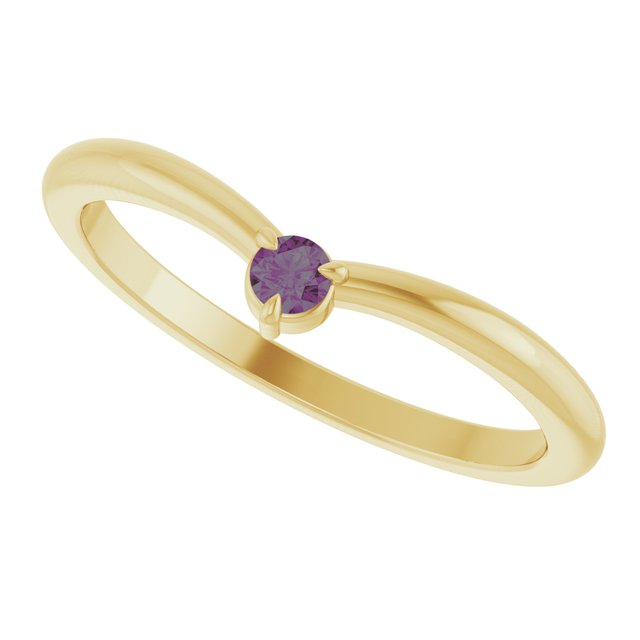 Velma Band - Alexandrite V-Shape Contoured Stacking Wedding Ring