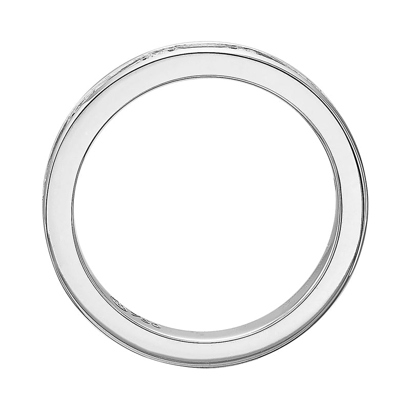 Alternating Baguette and Round Moissanite Channel Set Half Eternity Wedding Band