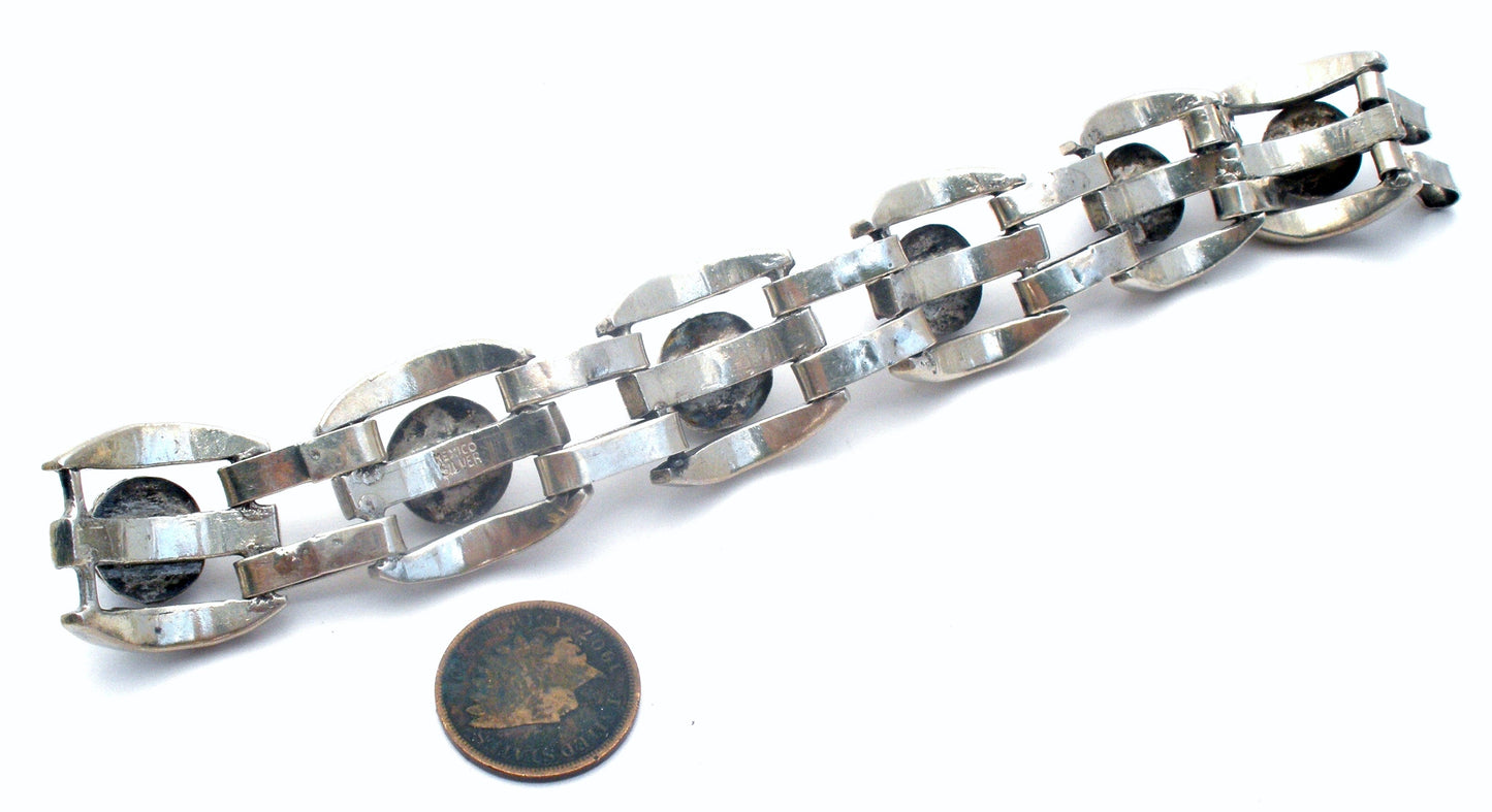 Amethyst Cabochon Bracelet Sterling Silver Vintage