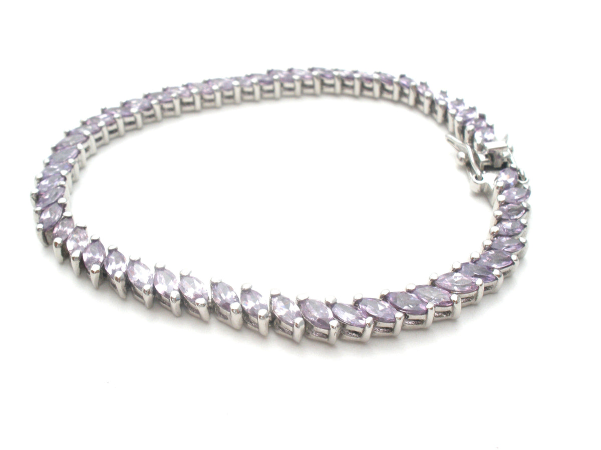 Amethyst Tennis Bracelet Sterling Silver 7"