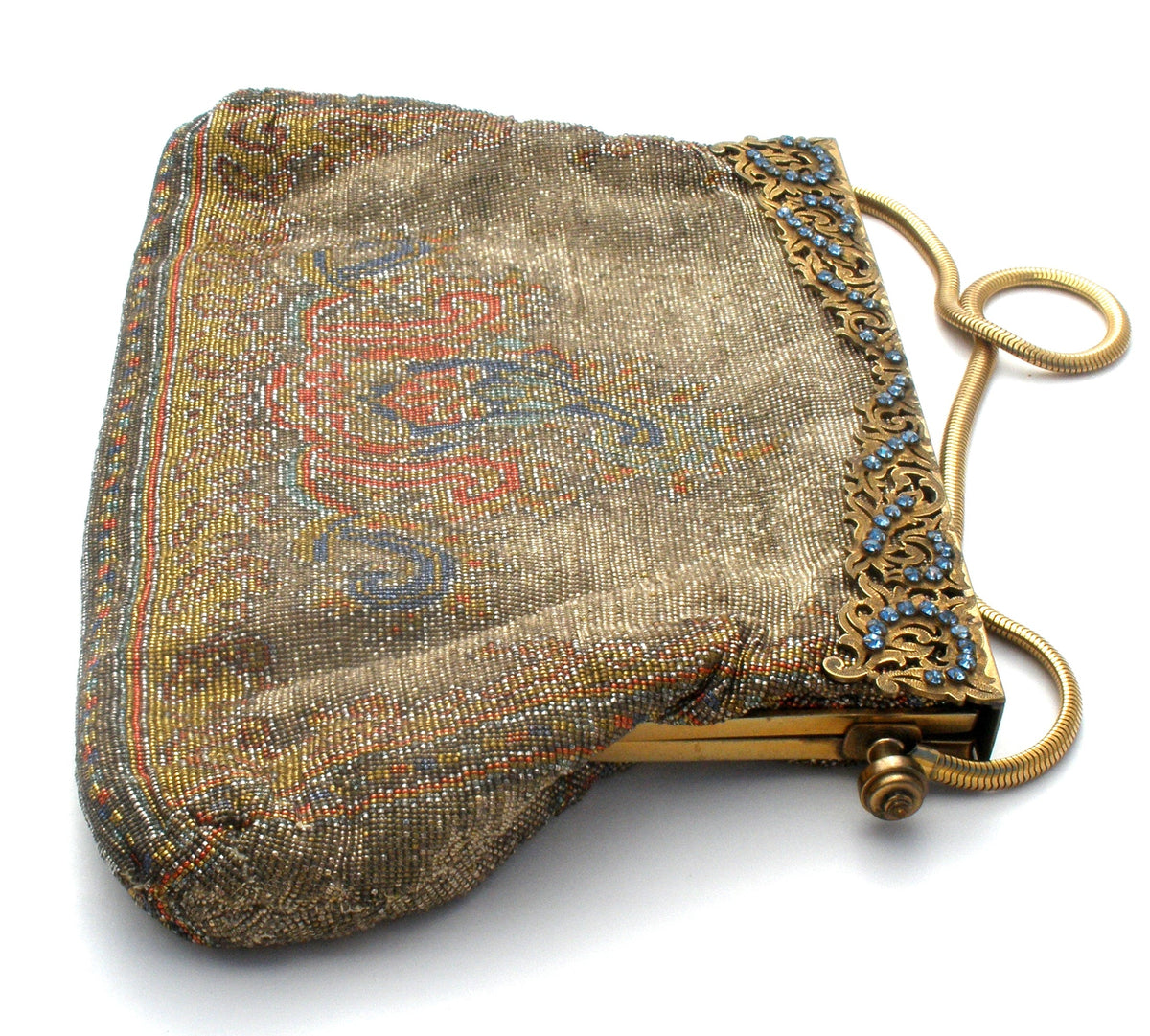 Antique Steel Cut Micro Bead Purse