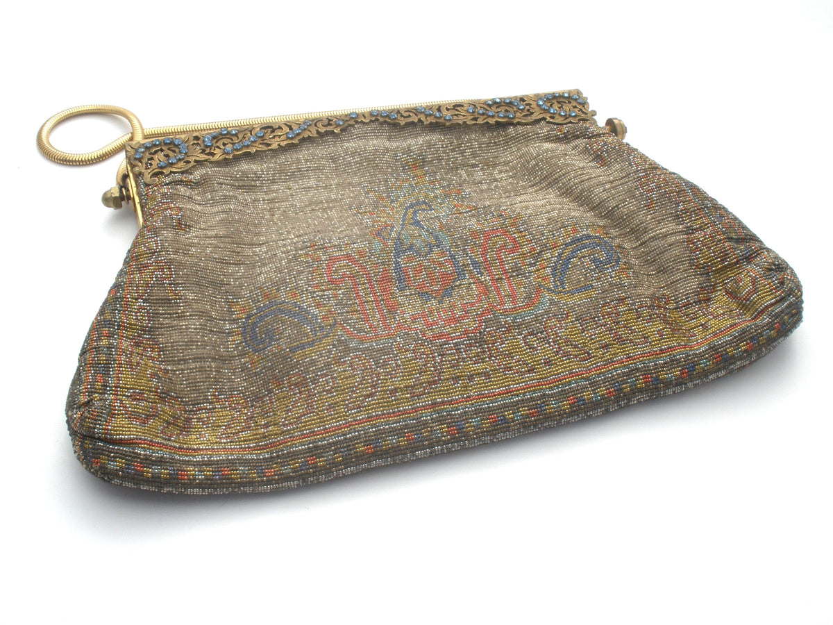 Antique Steel Cut Micro Bead Purse