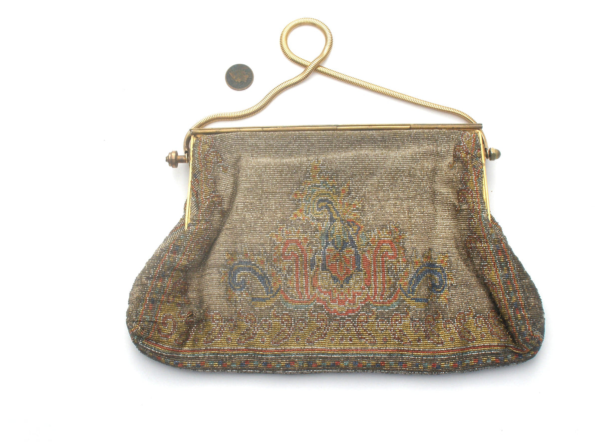 Antique Steel Cut Micro Bead Purse