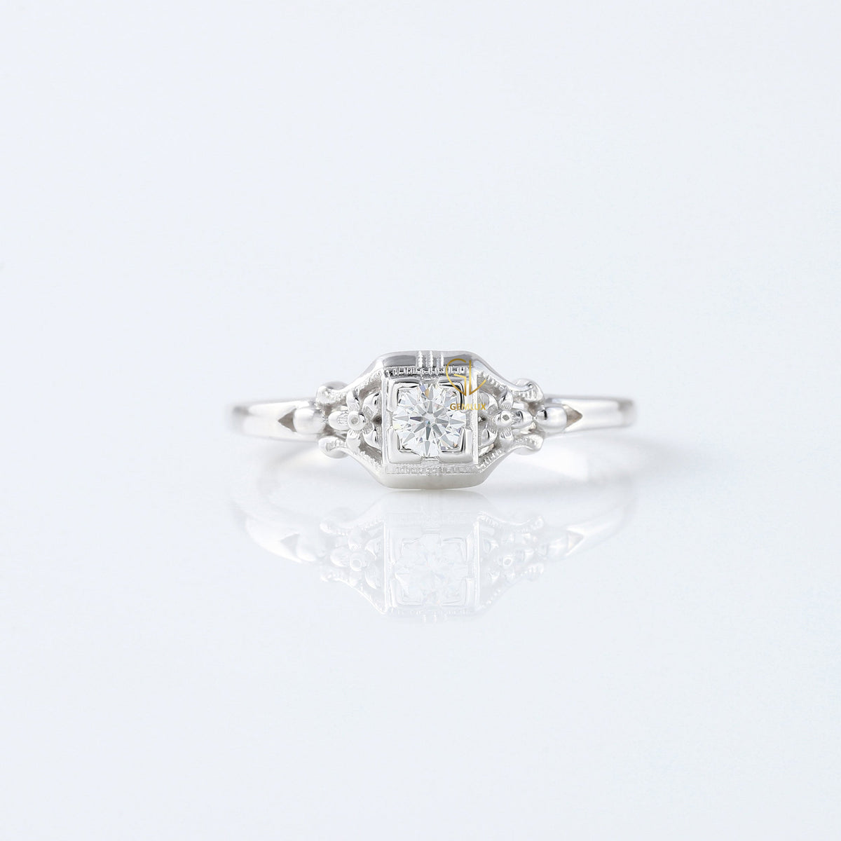 Antique Filigree Vintage Art Deco Engagement Ring