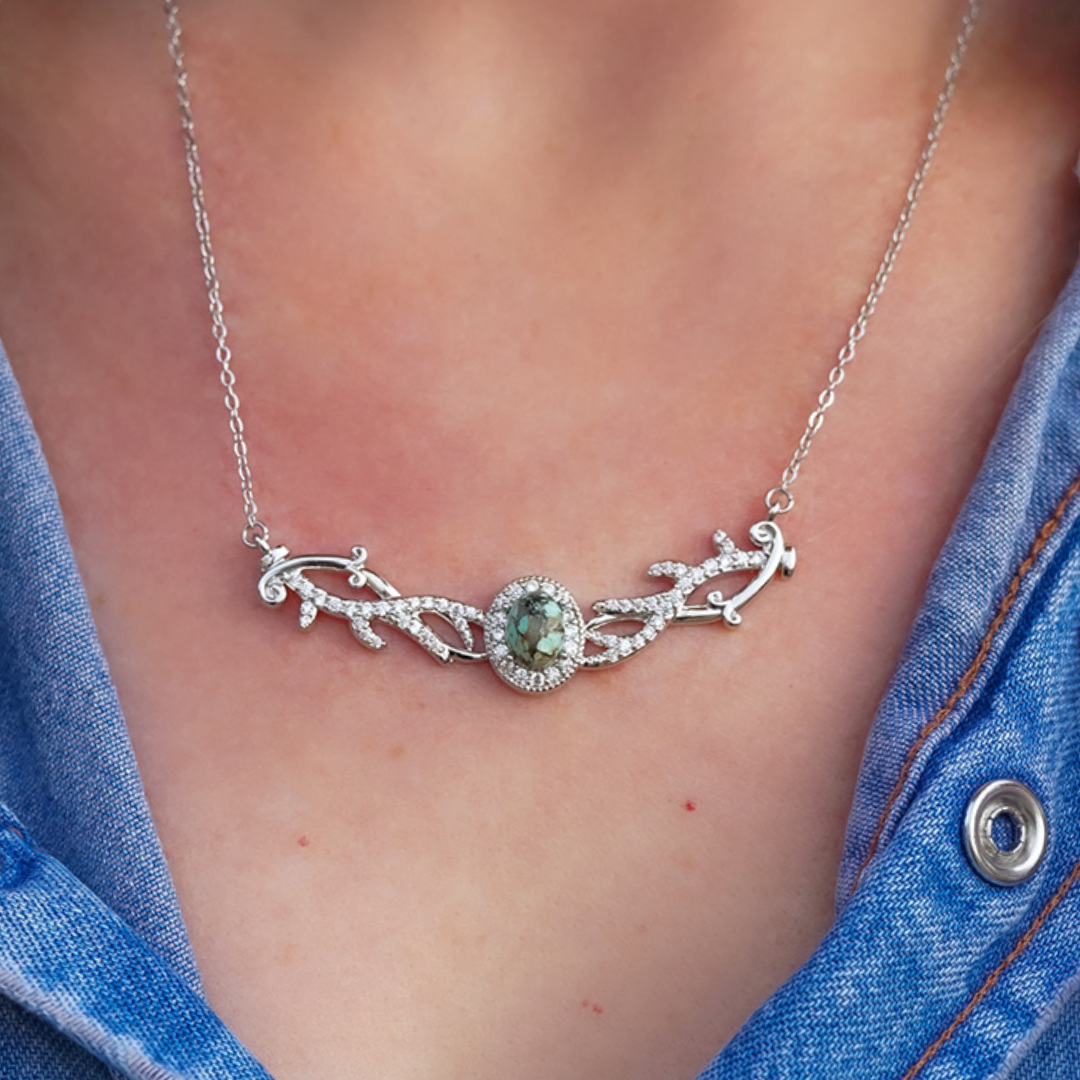The Turquoise Antler Infinity Necklace