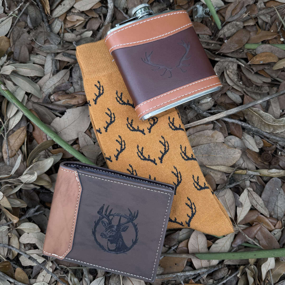 Engraved Leather Flask