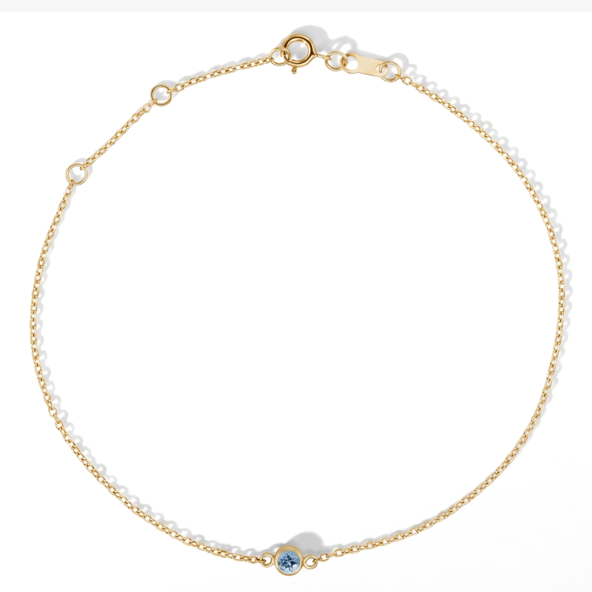The Sol Bracelet | Natural Aquamarine | Cable Chain