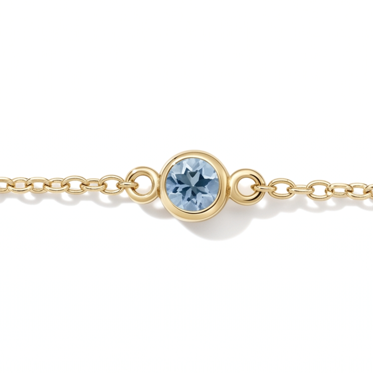 The Sol Bracelet | Natural Aquamarine | Cable Chain