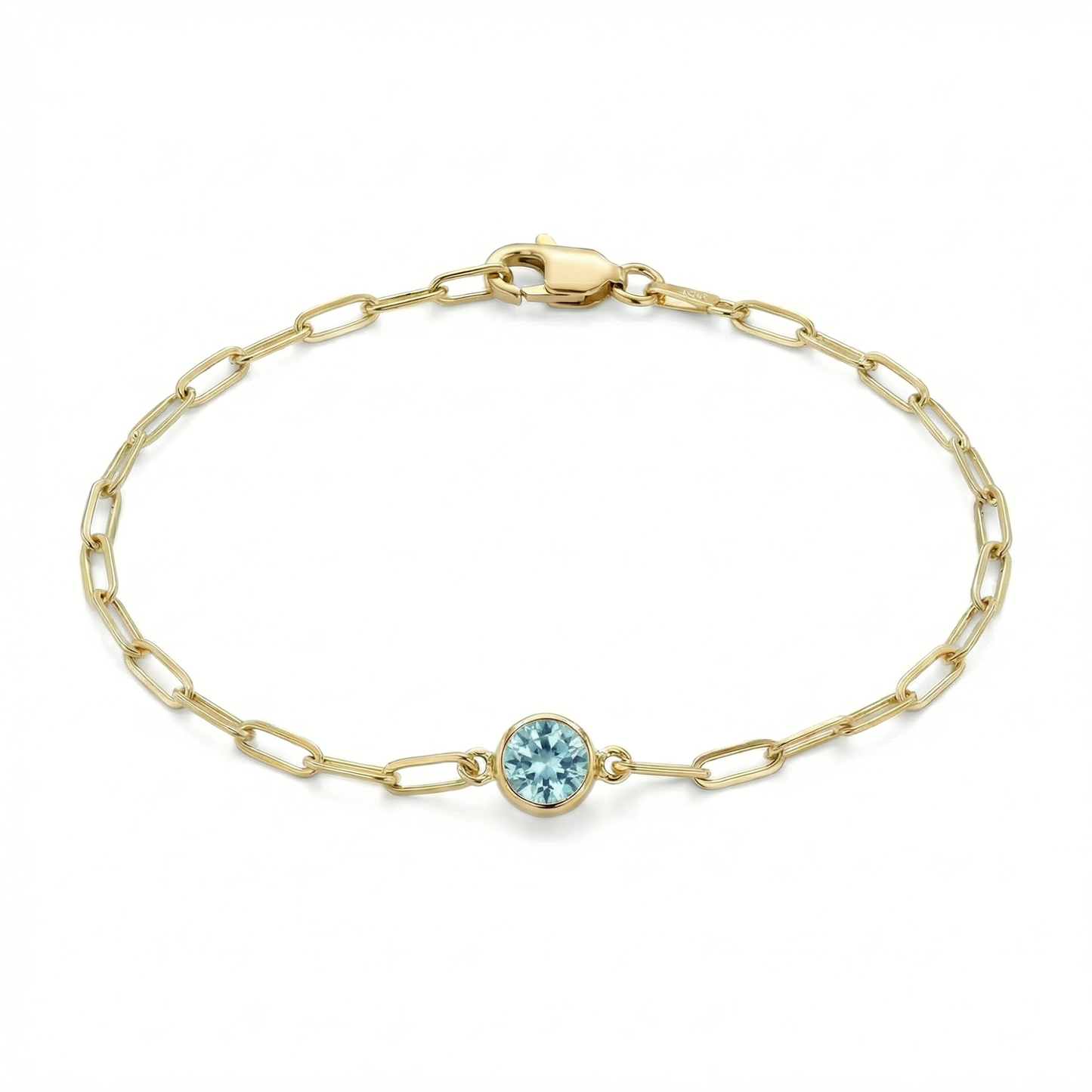 The Paperclip Bezel Bracelet | Aquamarine