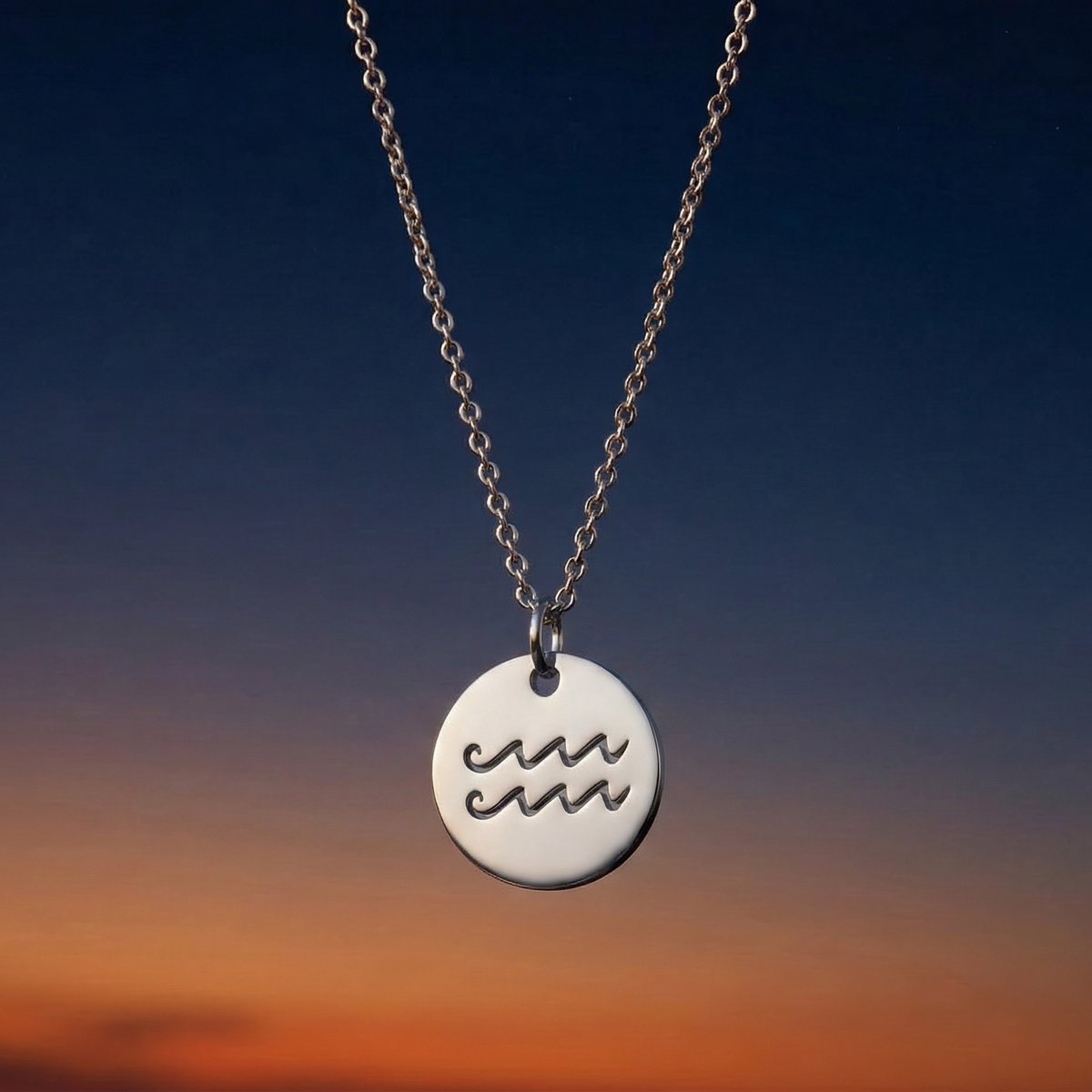 The Zodiac Necklace | Aquarius | Sterling Silver